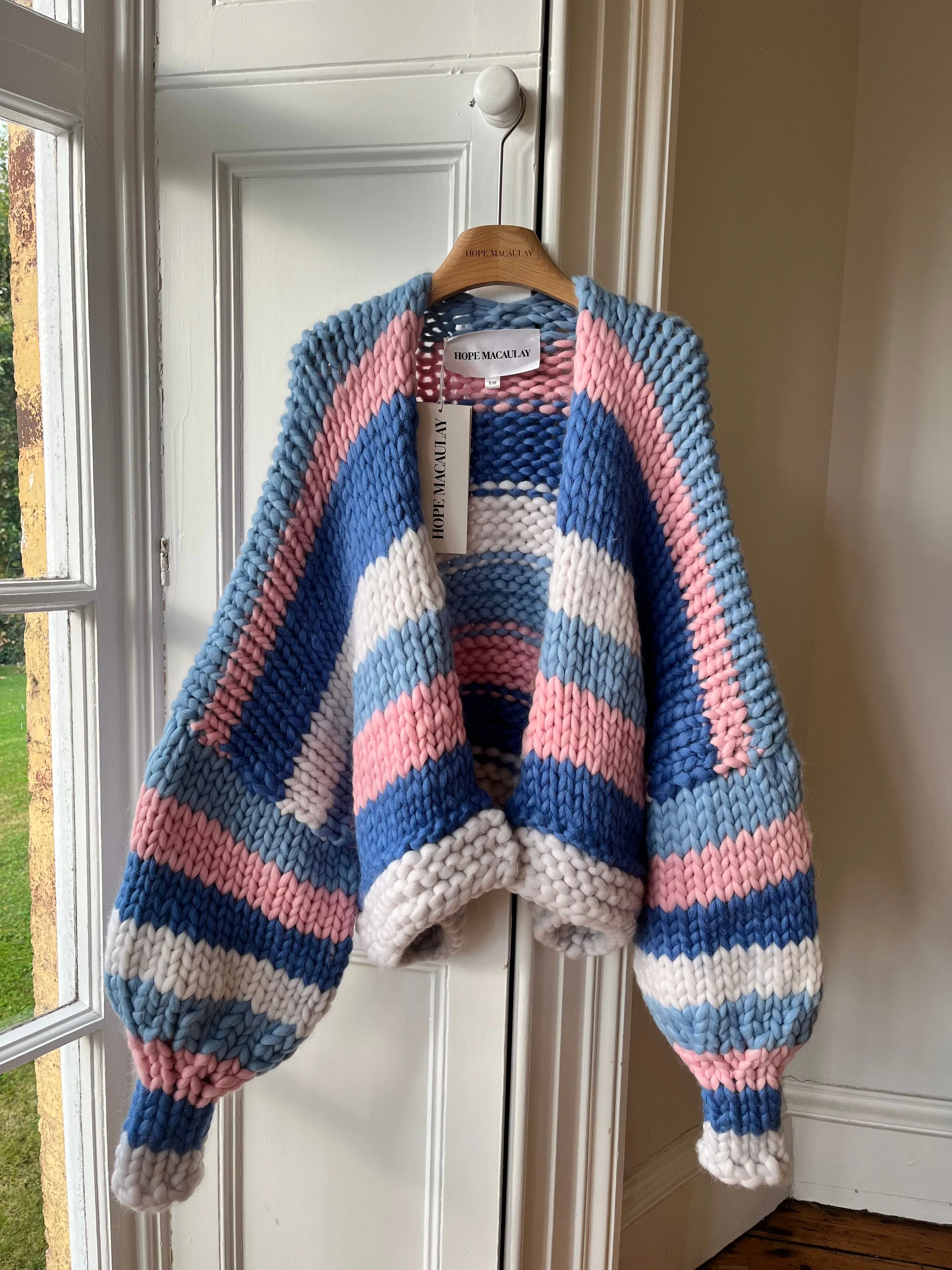 1of1 Pink and Blue Chunky Knit Cardigan S/M (Sample)