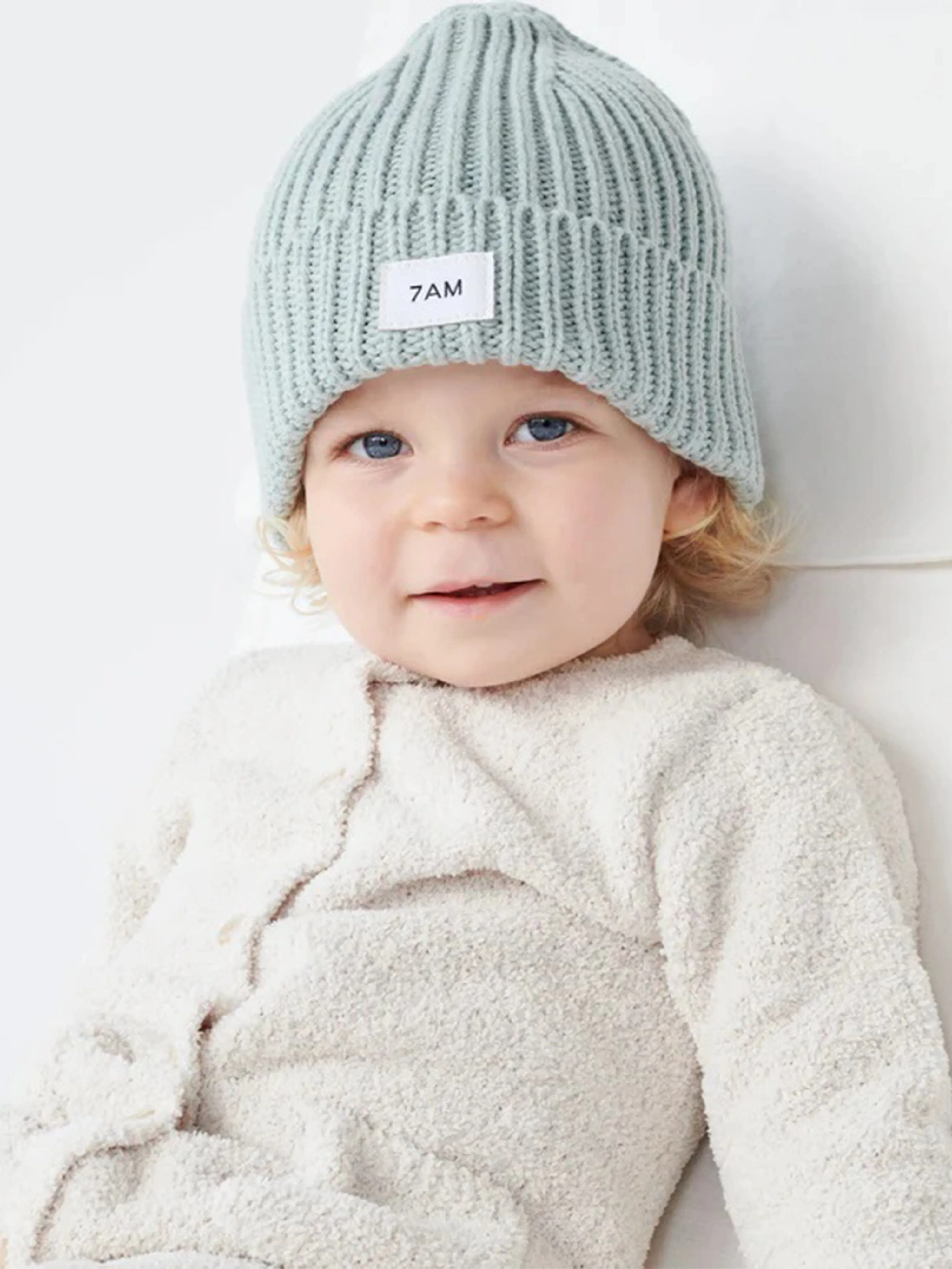 7AM Enfant Baby Chunky Beanie Hat in Grey