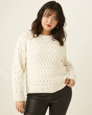 Amanda Cable-Knit Sweater | White