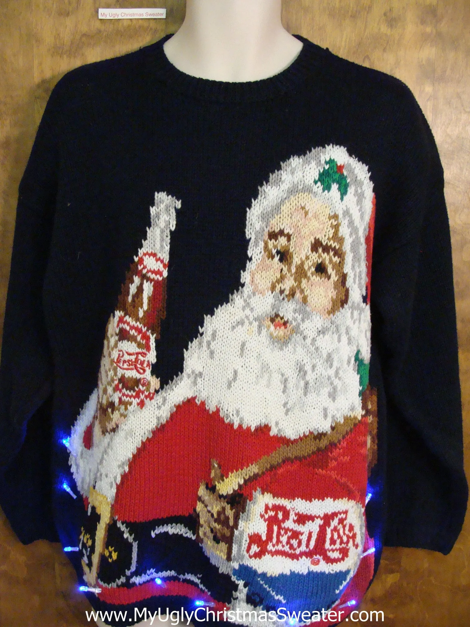 Amazing Santa and PEPSI COLA Rare Light Up Ugly Xmas Sweater