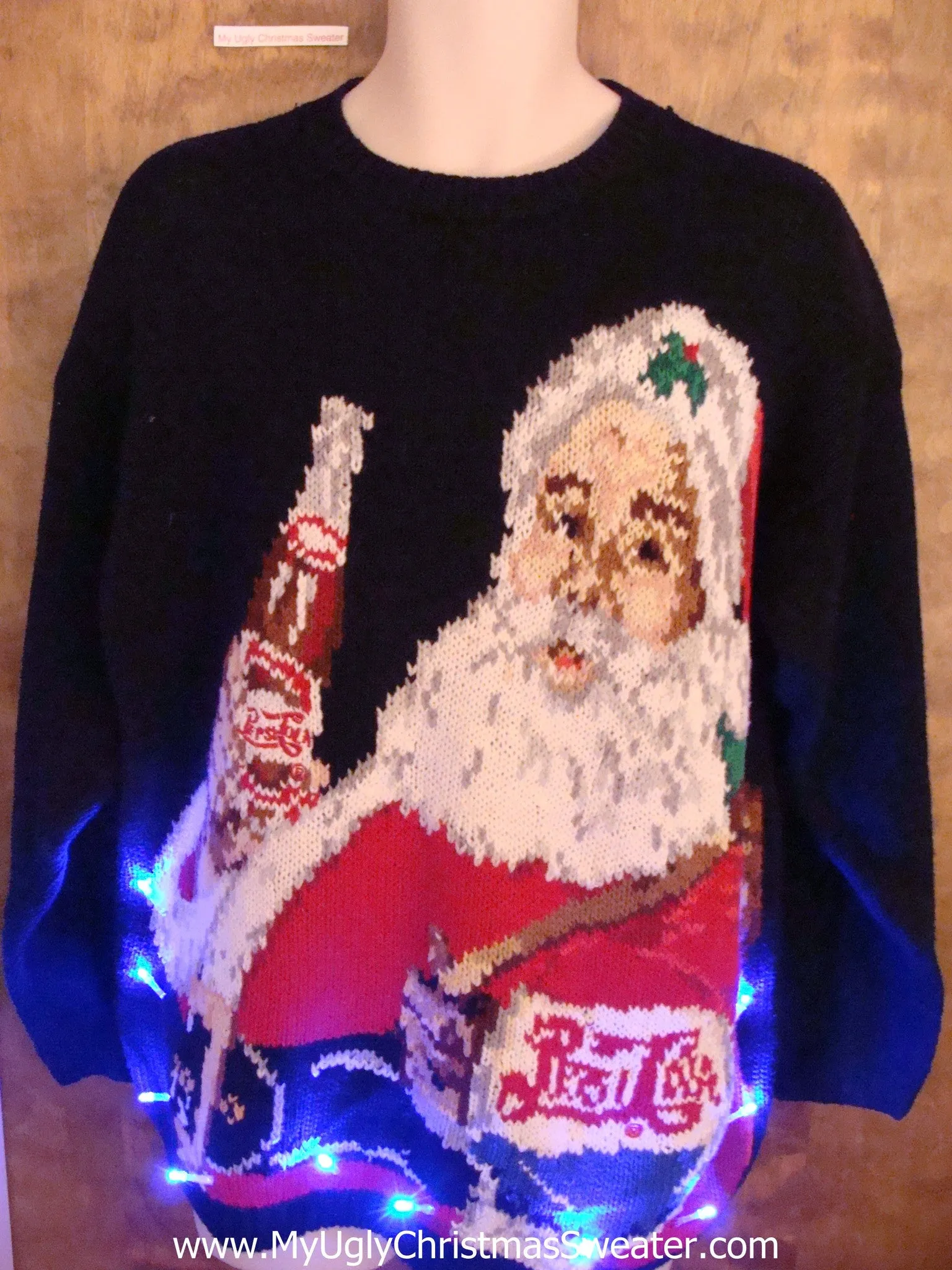 Amazing Santa and PEPSI COLA Rare Light Up Ugly Xmas Sweater