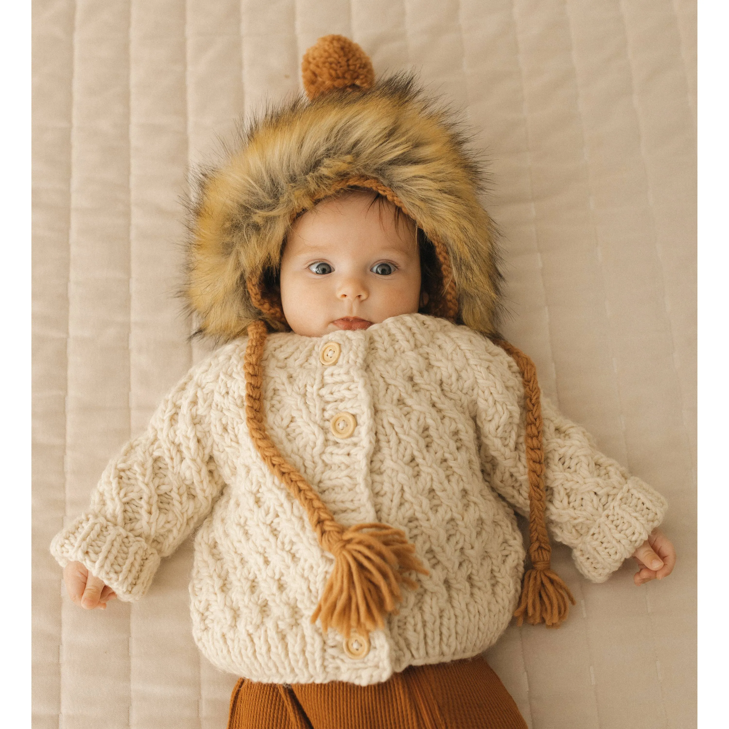 Baby Fisherman Knit Cardigan Sweater