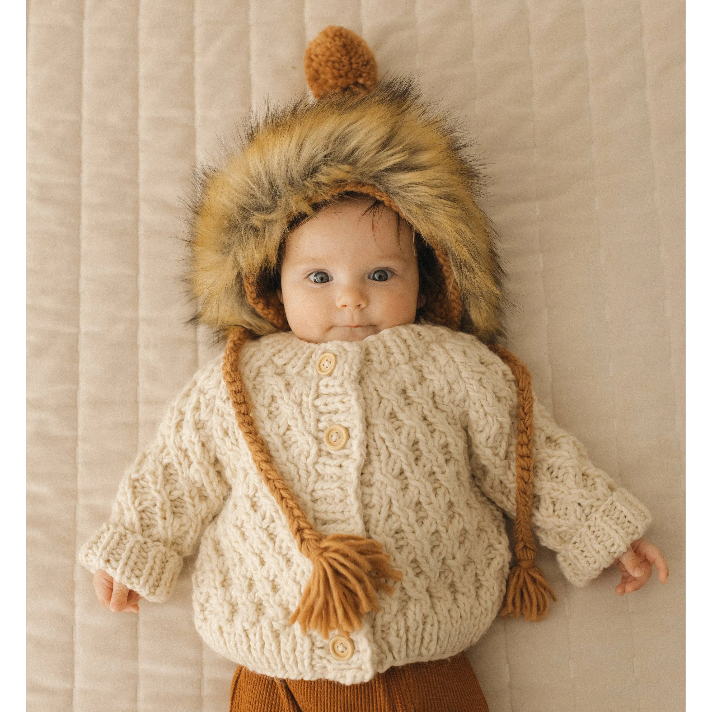 Baby Fisherman Knit Cardigan Sweater