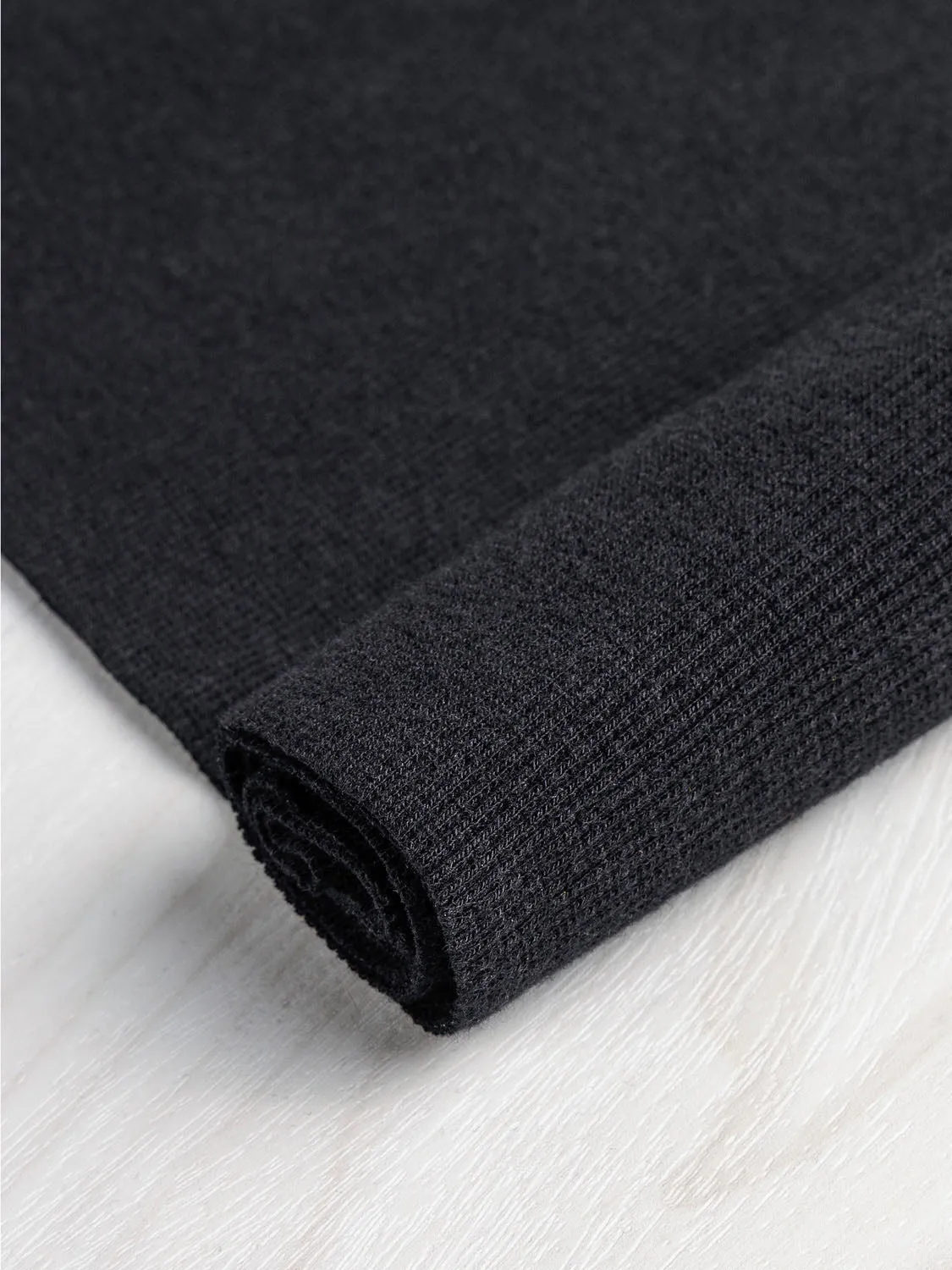 Bamboo/Cotton 2x2 Baby Rib - Black