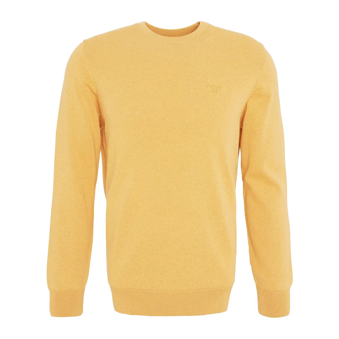 Barbour Pima Cotton Crew Neck Knit Honey Gold