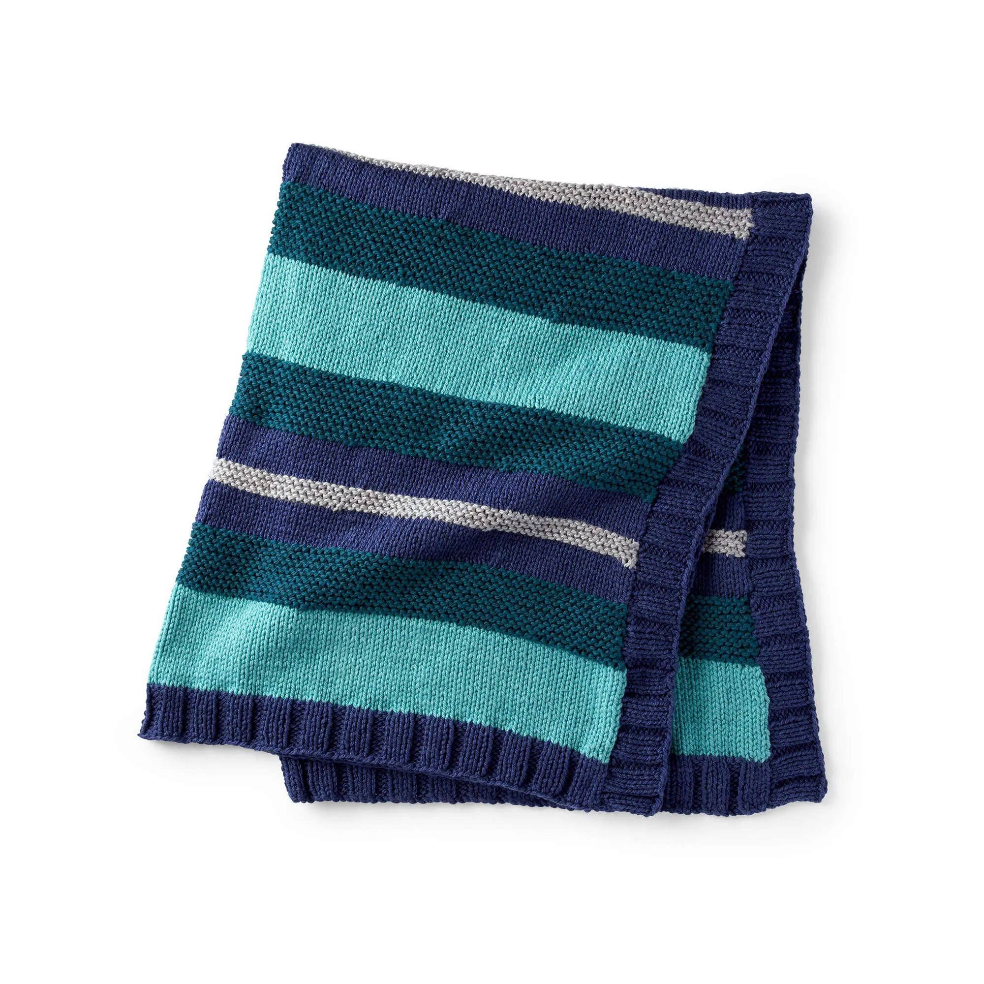 Bernat Simple Stripe Knit Blanket