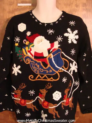 Best Santa and Reindeer Ugliest Christmas Sweater Pullover