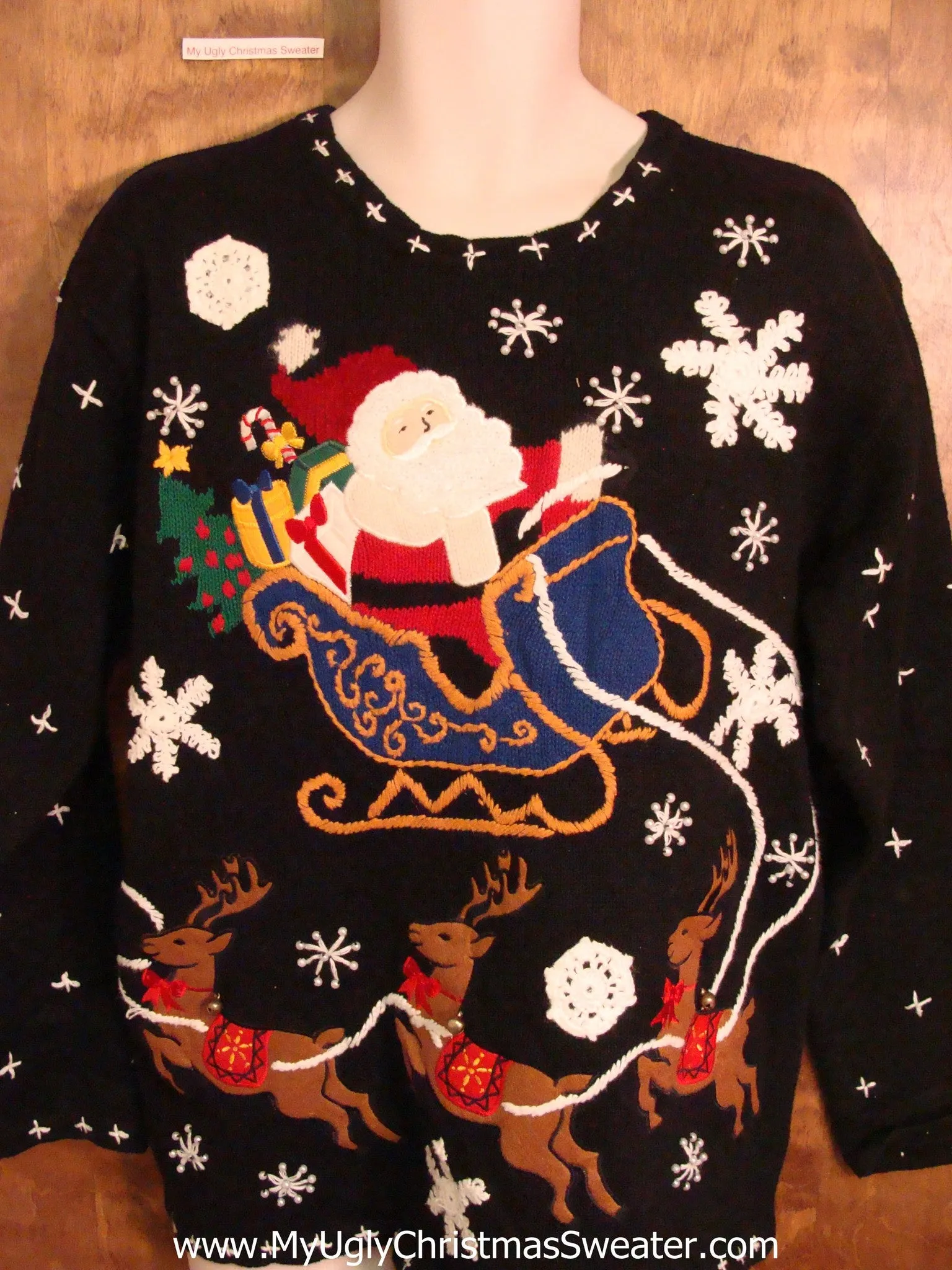 Best Santa and Reindeer Ugliest Christmas Sweater Pullover