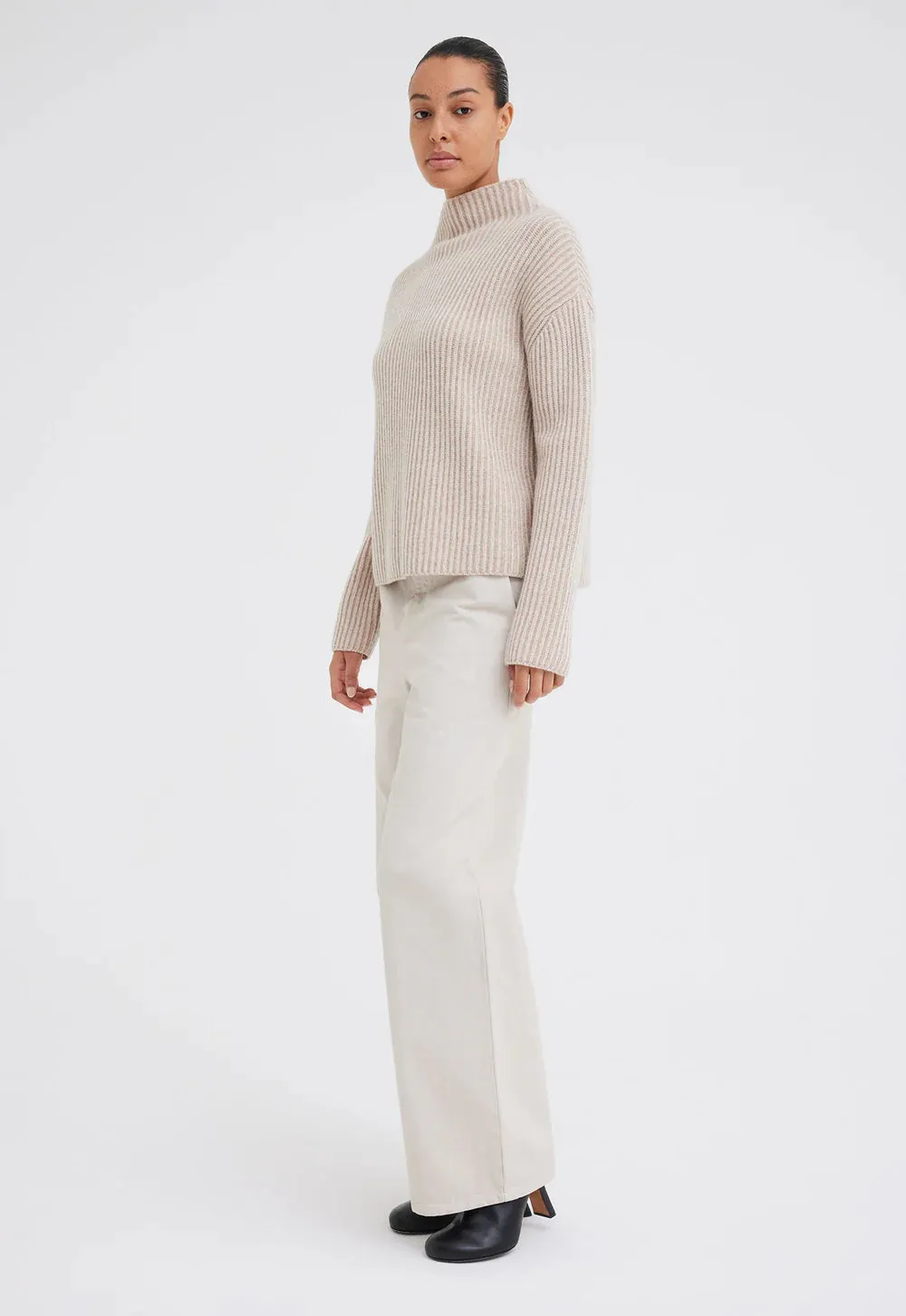 Brill Wool Cashmere Sweater in Paper Neutral