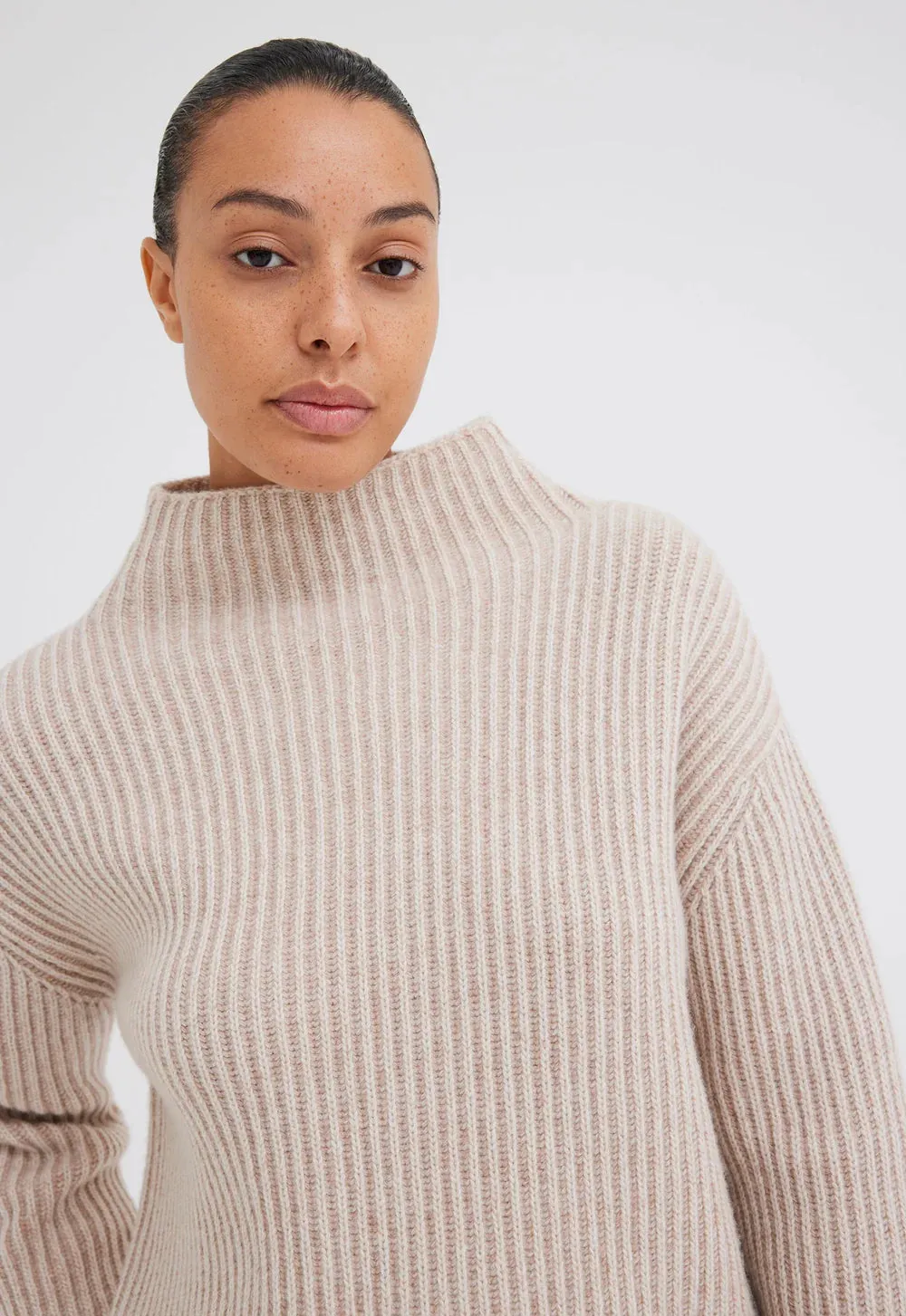 Brill Wool Cashmere Sweater in Paper Neutral