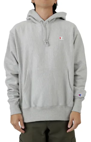 C Logo Reverse Weave Pullover Hoodie - Oxford Grey