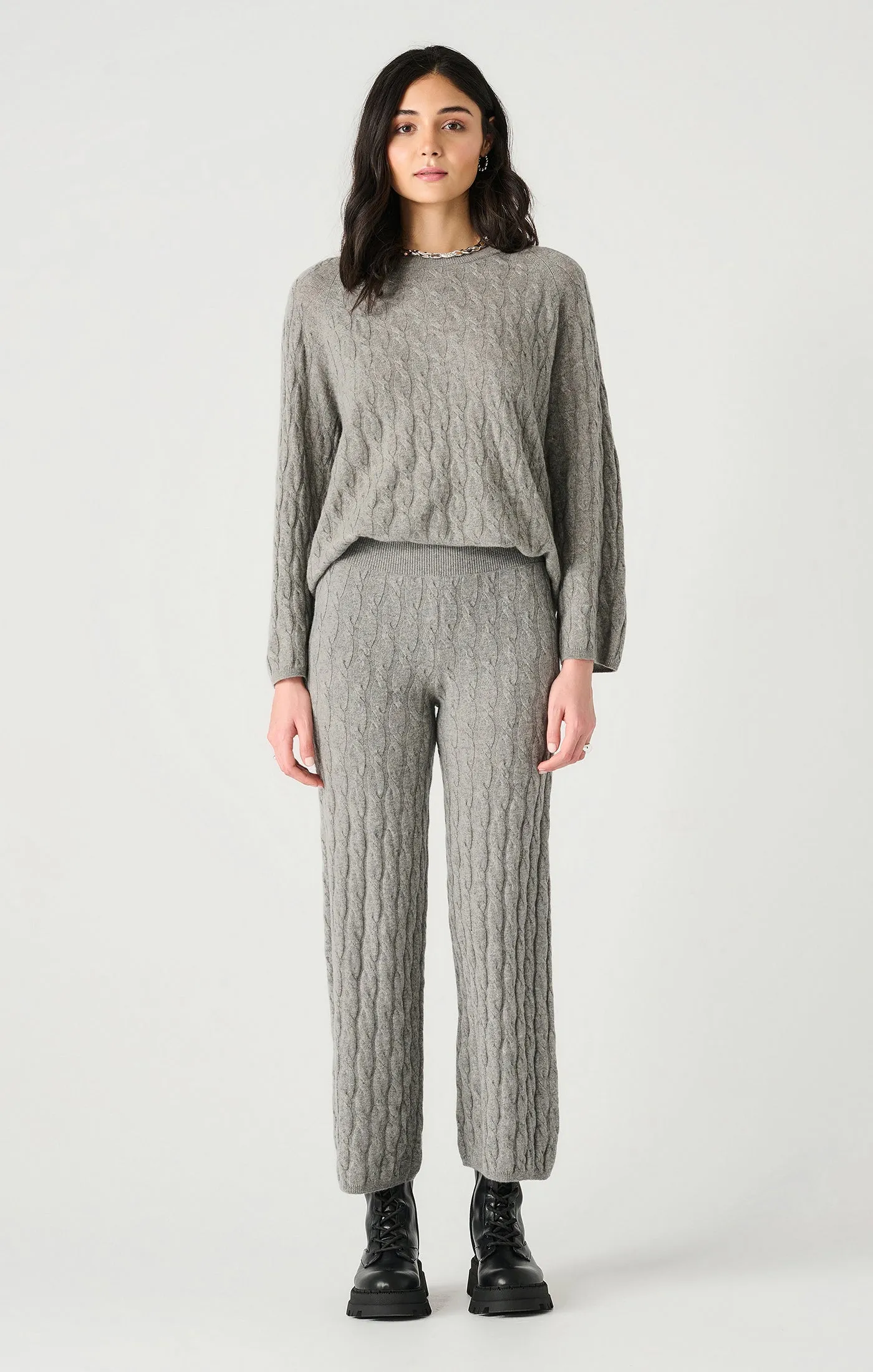 Cable Knit Sweater - Grey