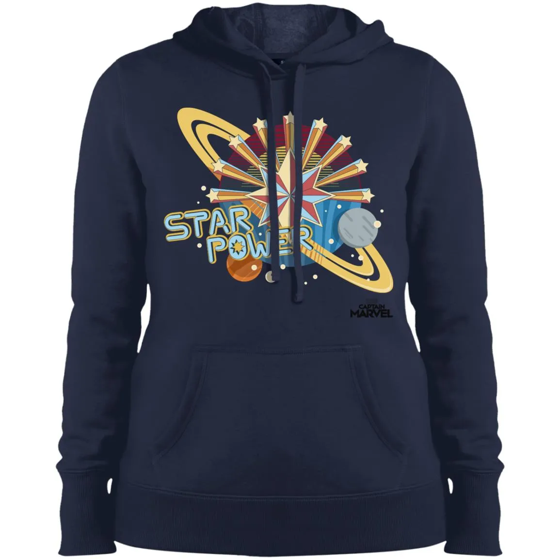 Captain Marvel Star Power Retro Style Women Hooded Sweatshirt