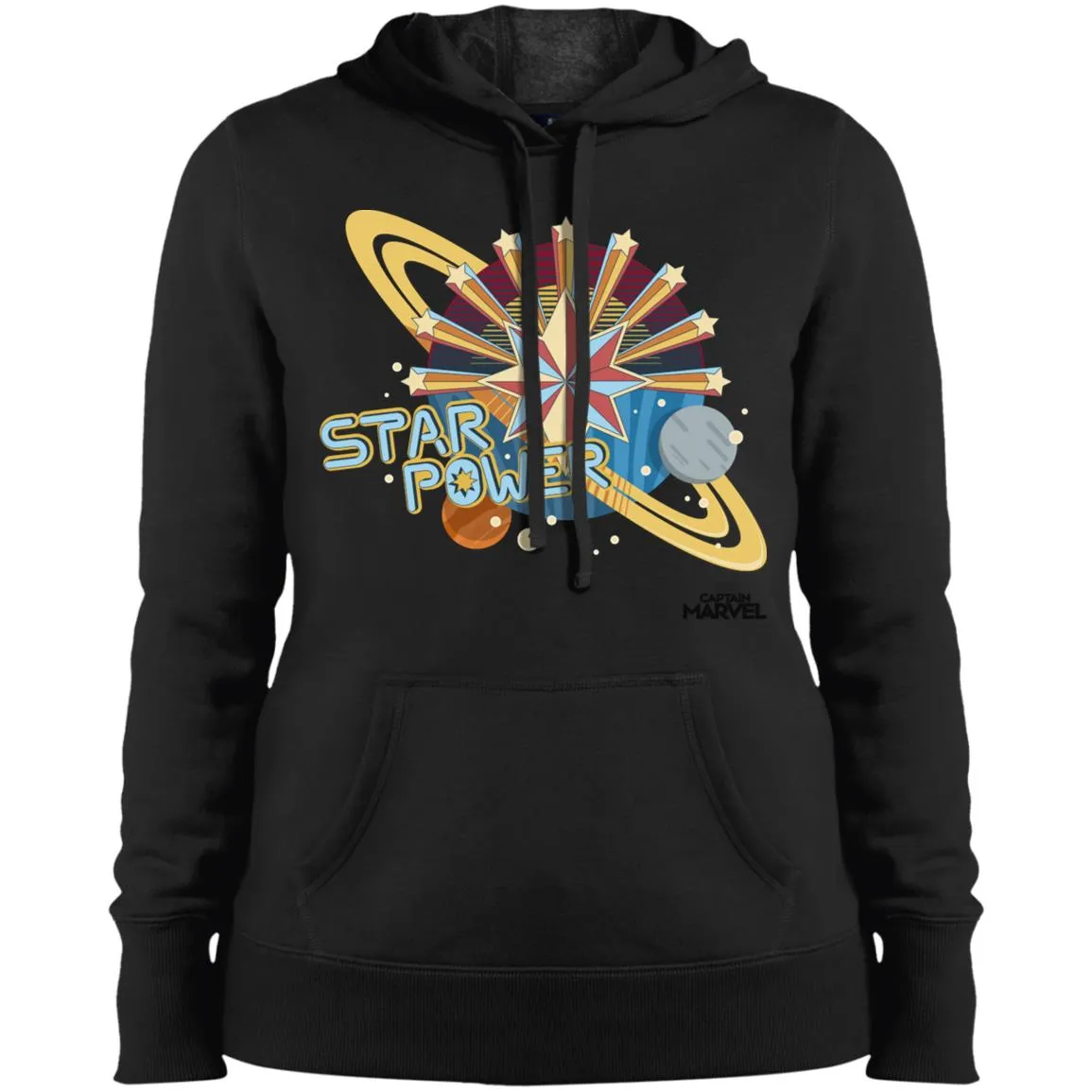 Captain Marvel Star Power Retro Style Women Hooded Sweatshirt