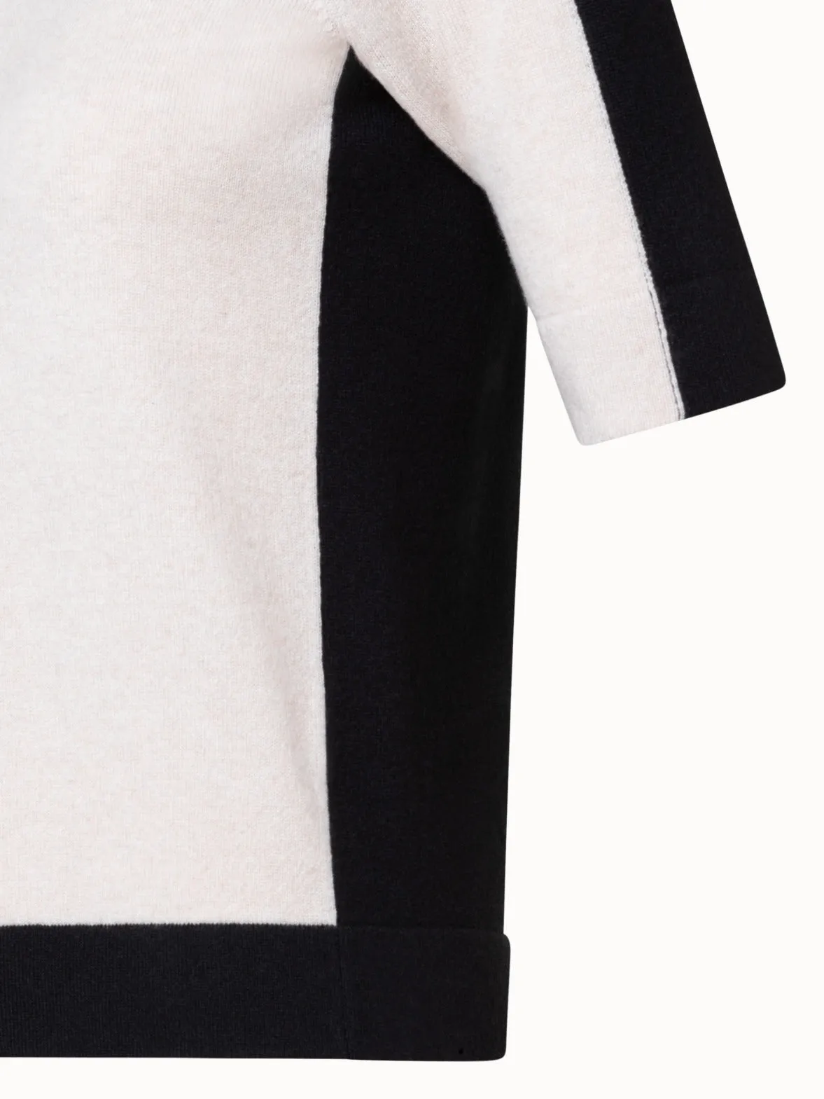 Cashmere Two-Tone Knit Pullover