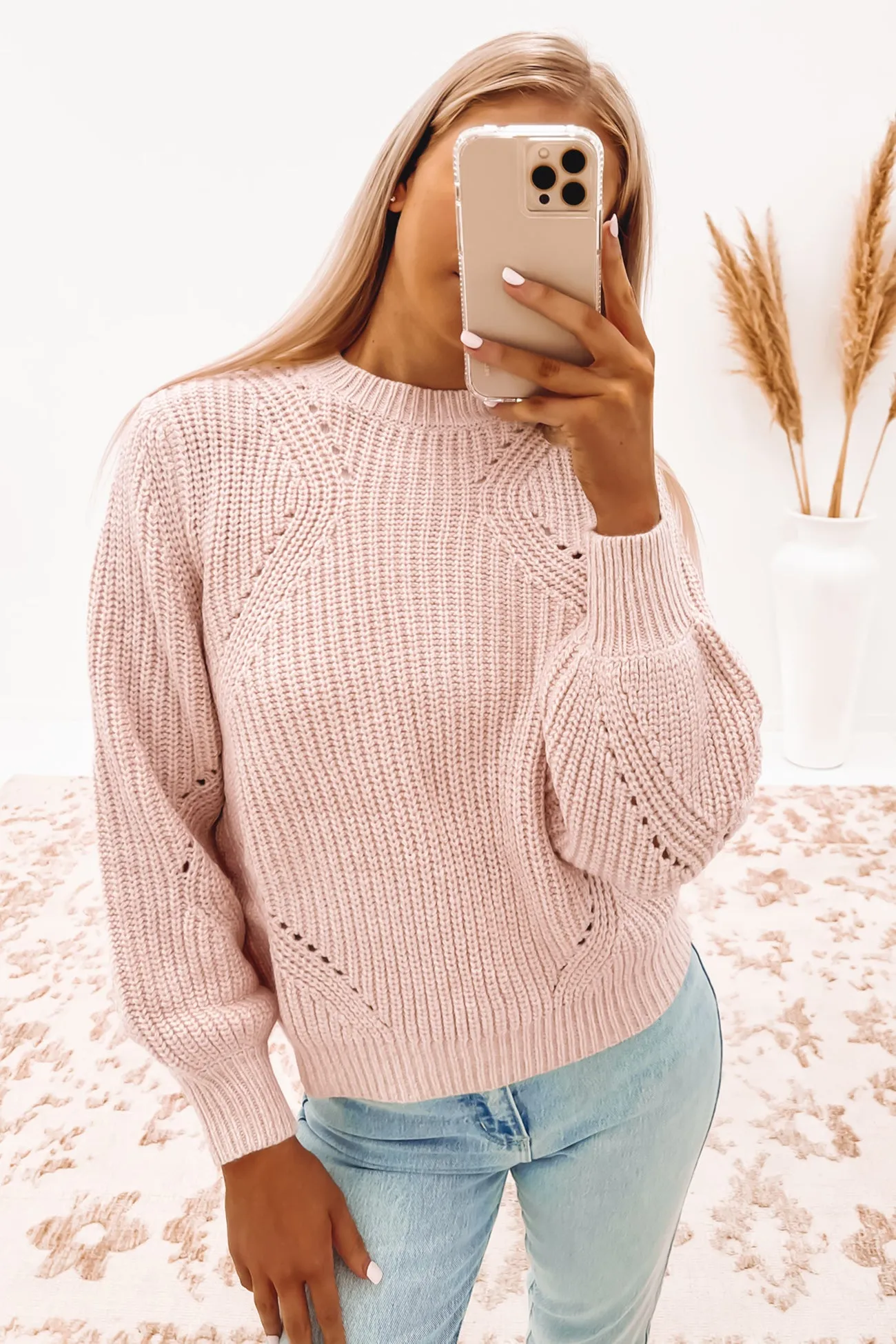 Caspian Crew Neck Knit Pink Clay