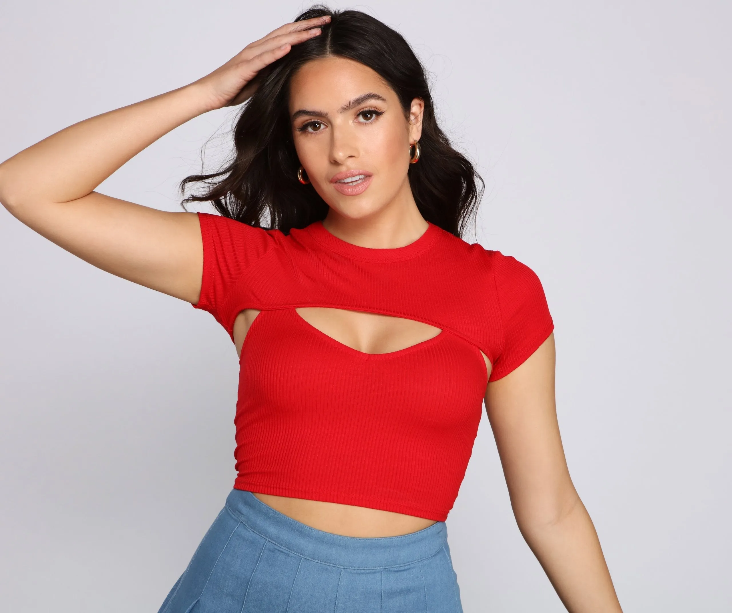 Chic Cuts Ribbed Knit Crop Top