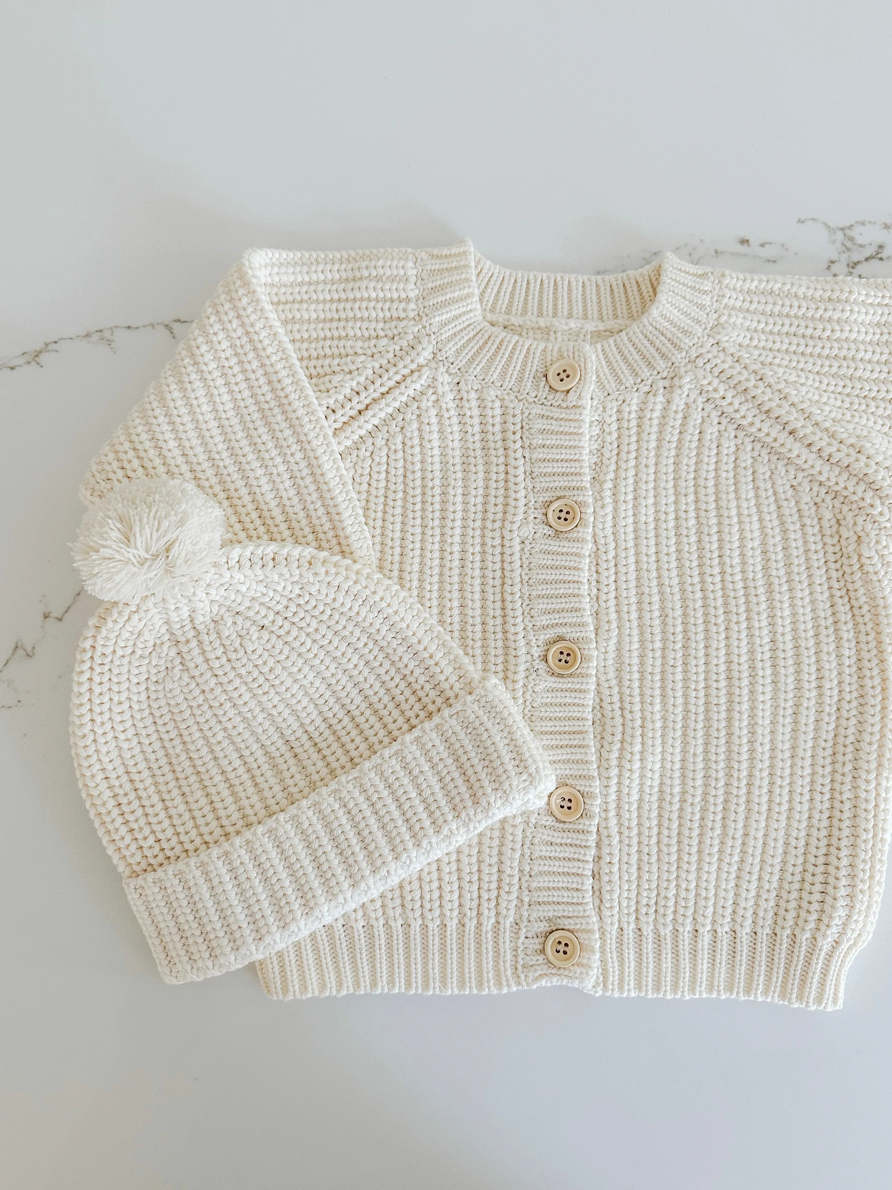 Chunky Knit Cardigan - Oat