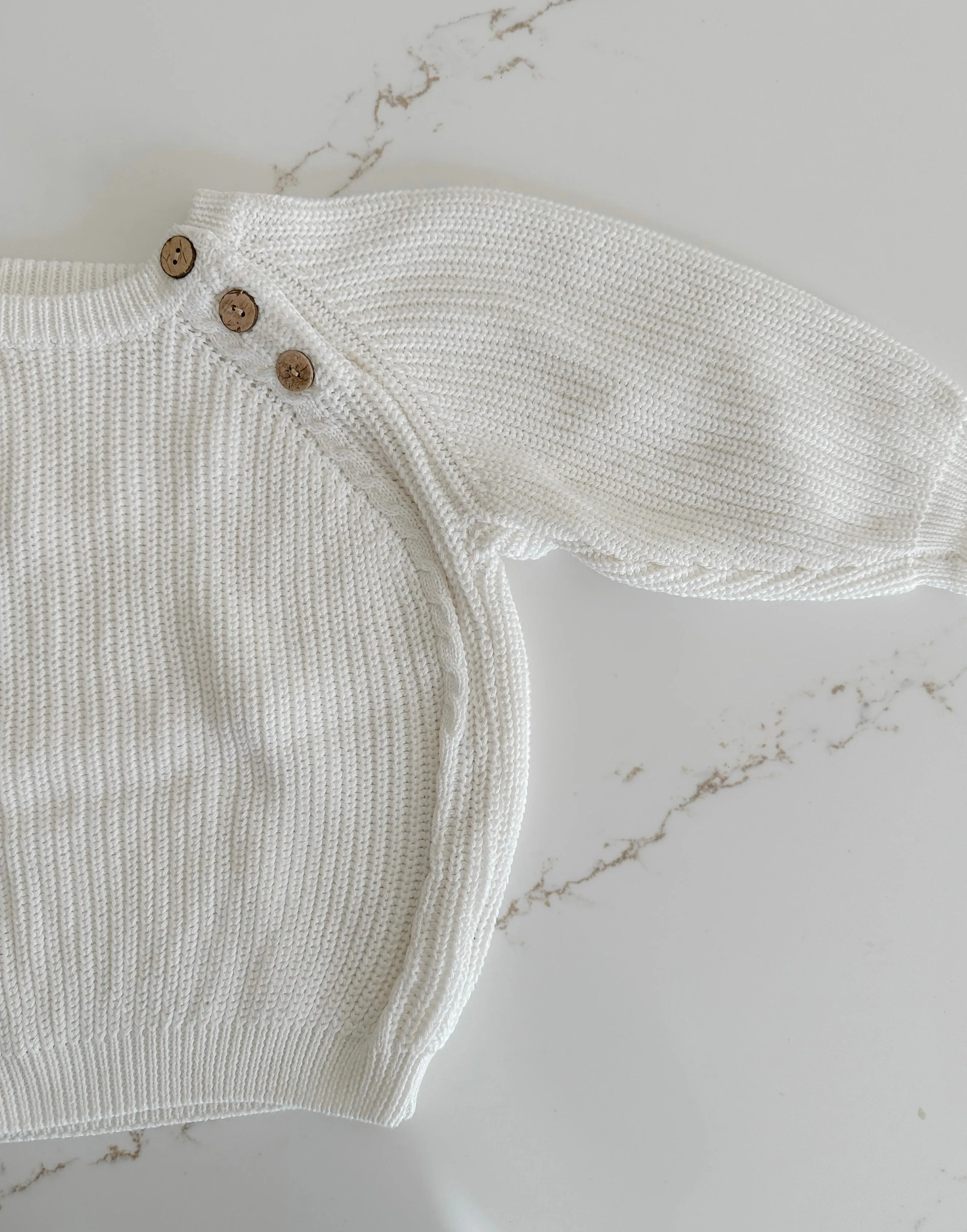 Chunky Knit Sweater - White