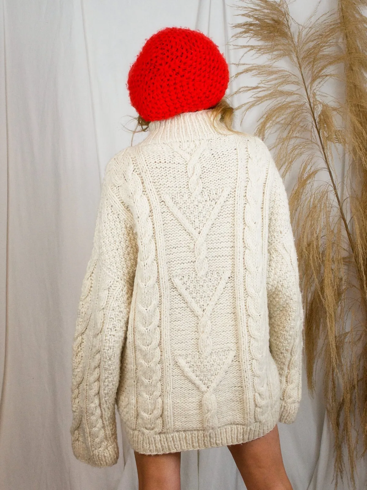 Chunky Wool Cable Knit Sweater