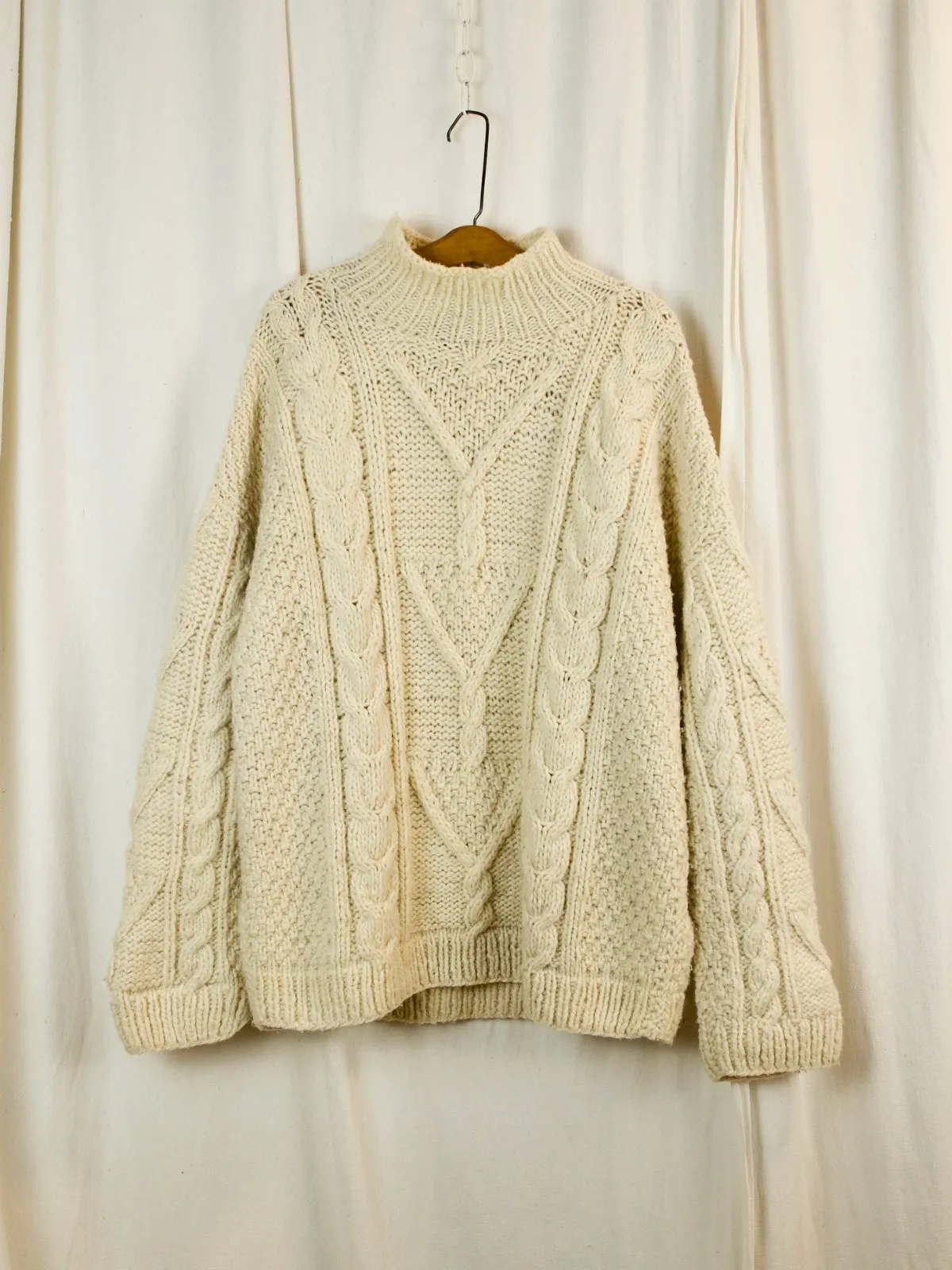 Chunky Wool Cable Knit Sweater