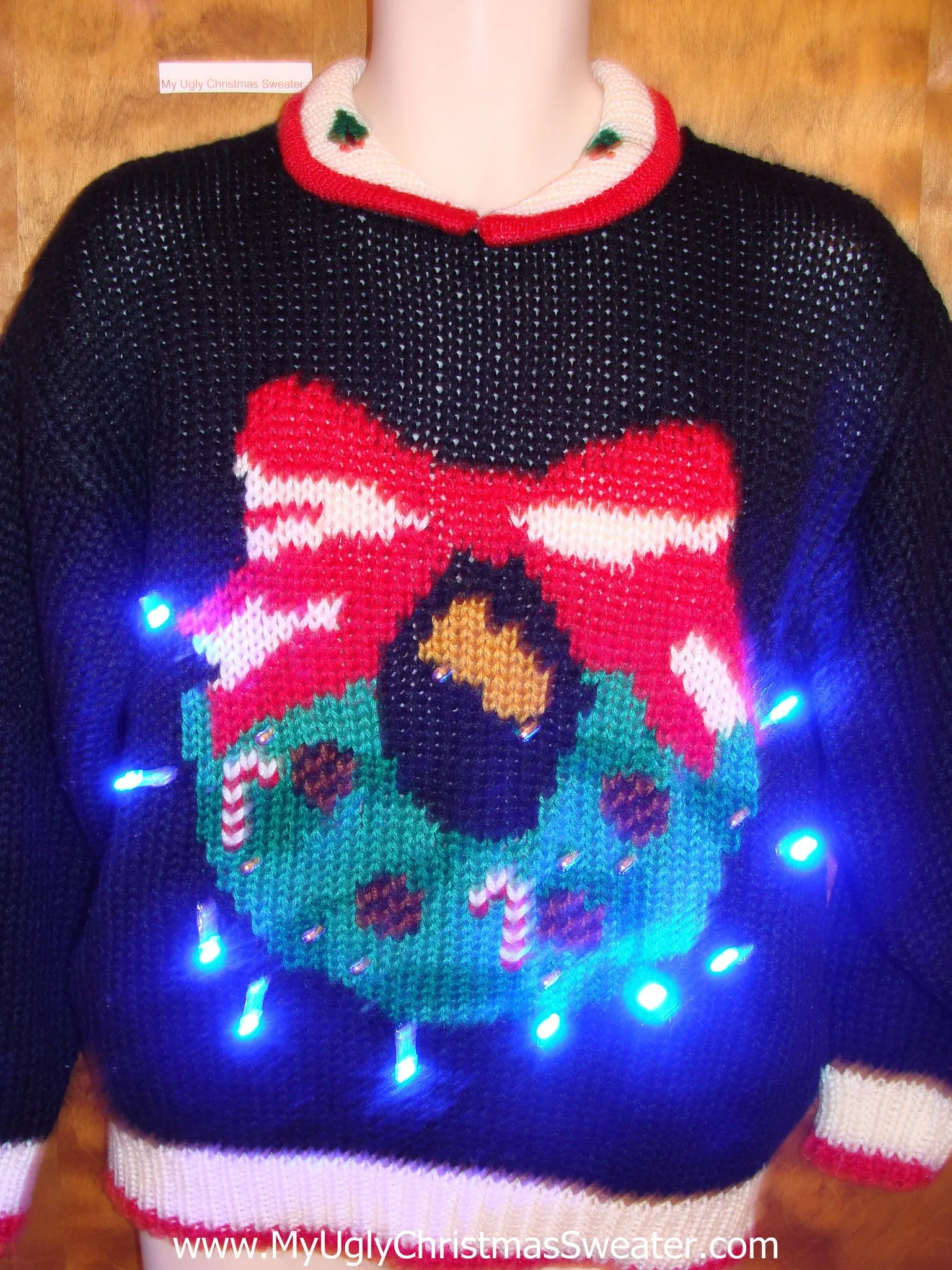 Classic 80s Cheesy Light Up Ugly Xmas Sweater