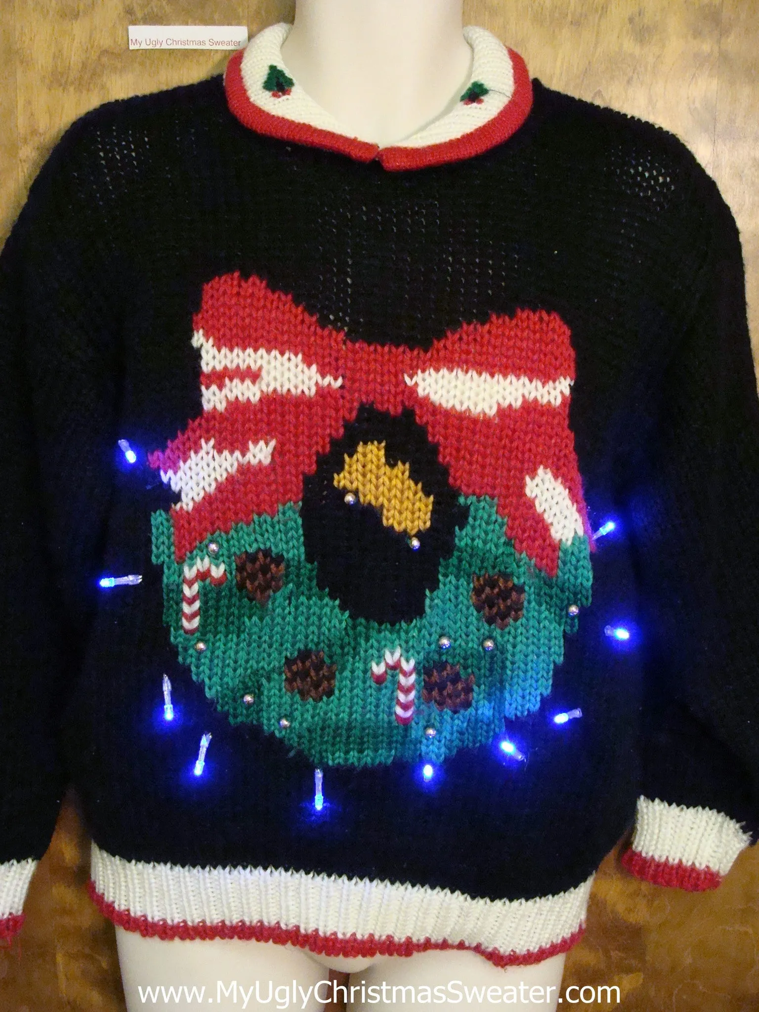 Classic 80s Cheesy Light Up Ugly Xmas Sweater