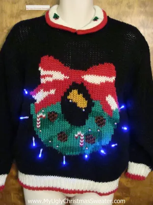 Classic 80s Cheesy Light Up Ugly Xmas Sweater