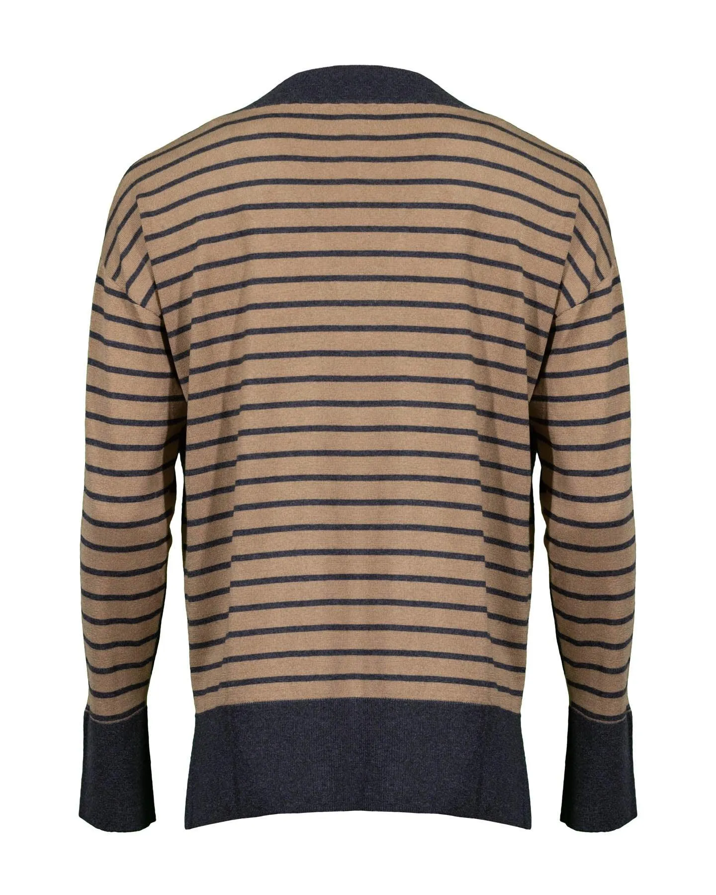 Contrast Stripe V-Neck Sweater