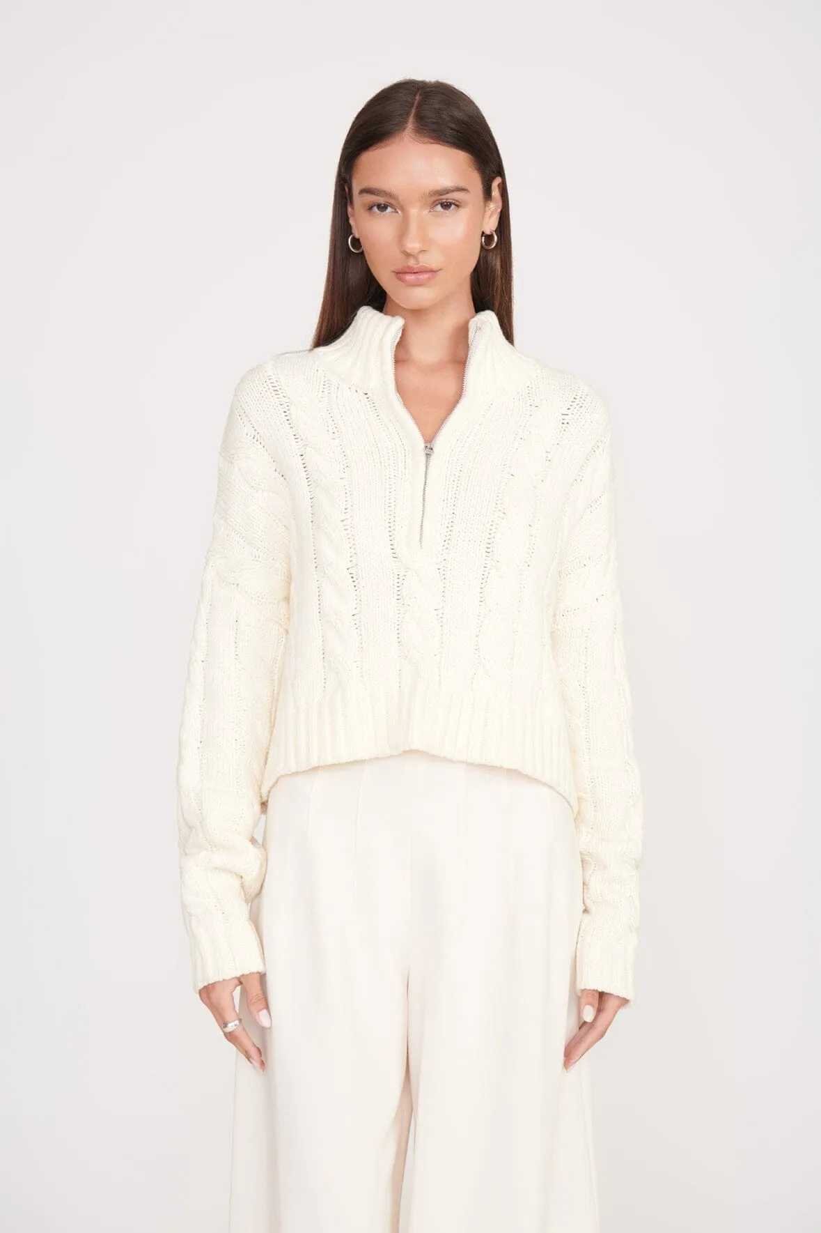 CROPPED HAMPTON SWEATER | IVORY