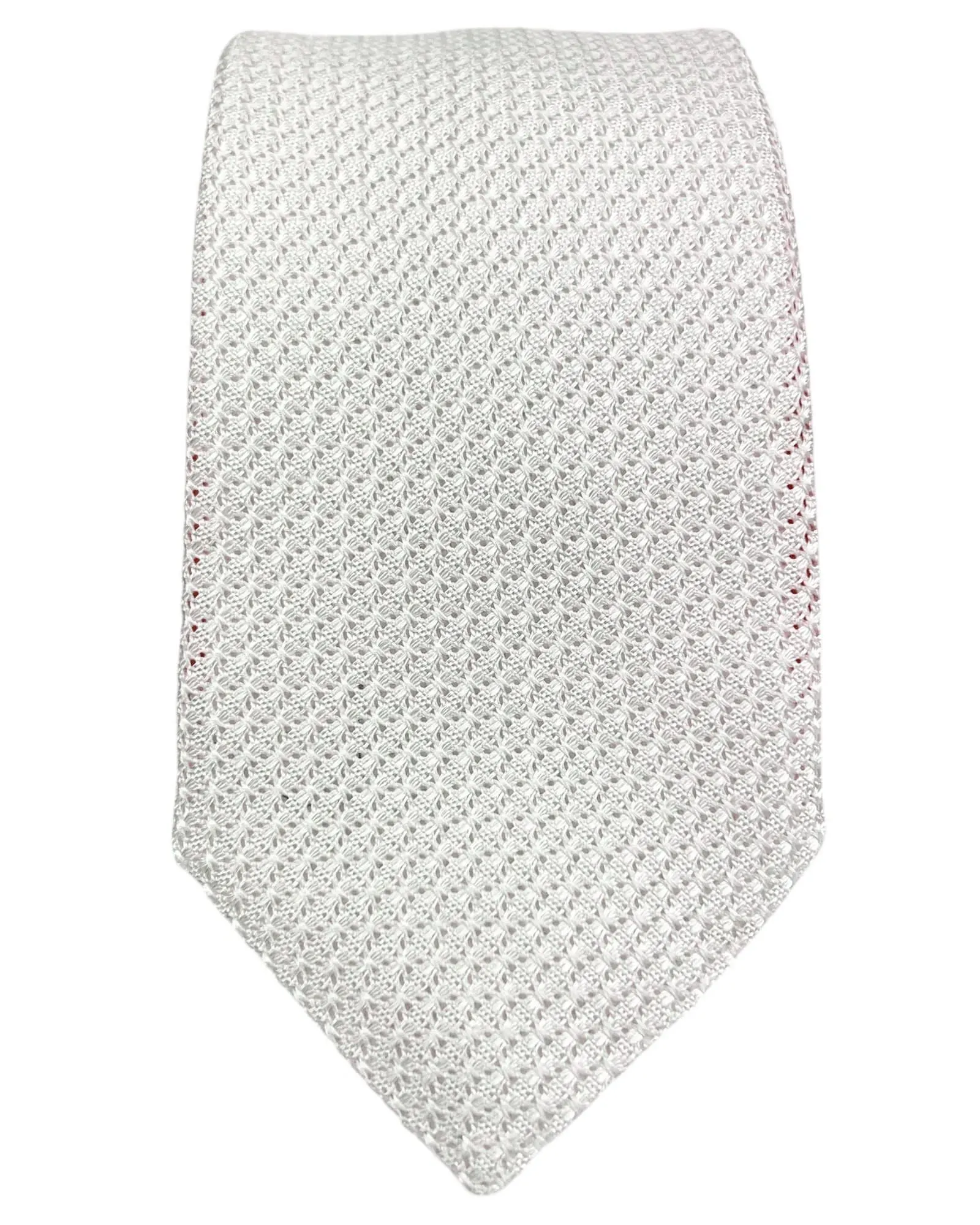 DÉCLIC Grenadine Weave Tie - White