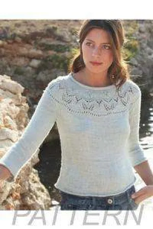 Debbie Bliss Yoke Detail Pullover PATTERN ONLY