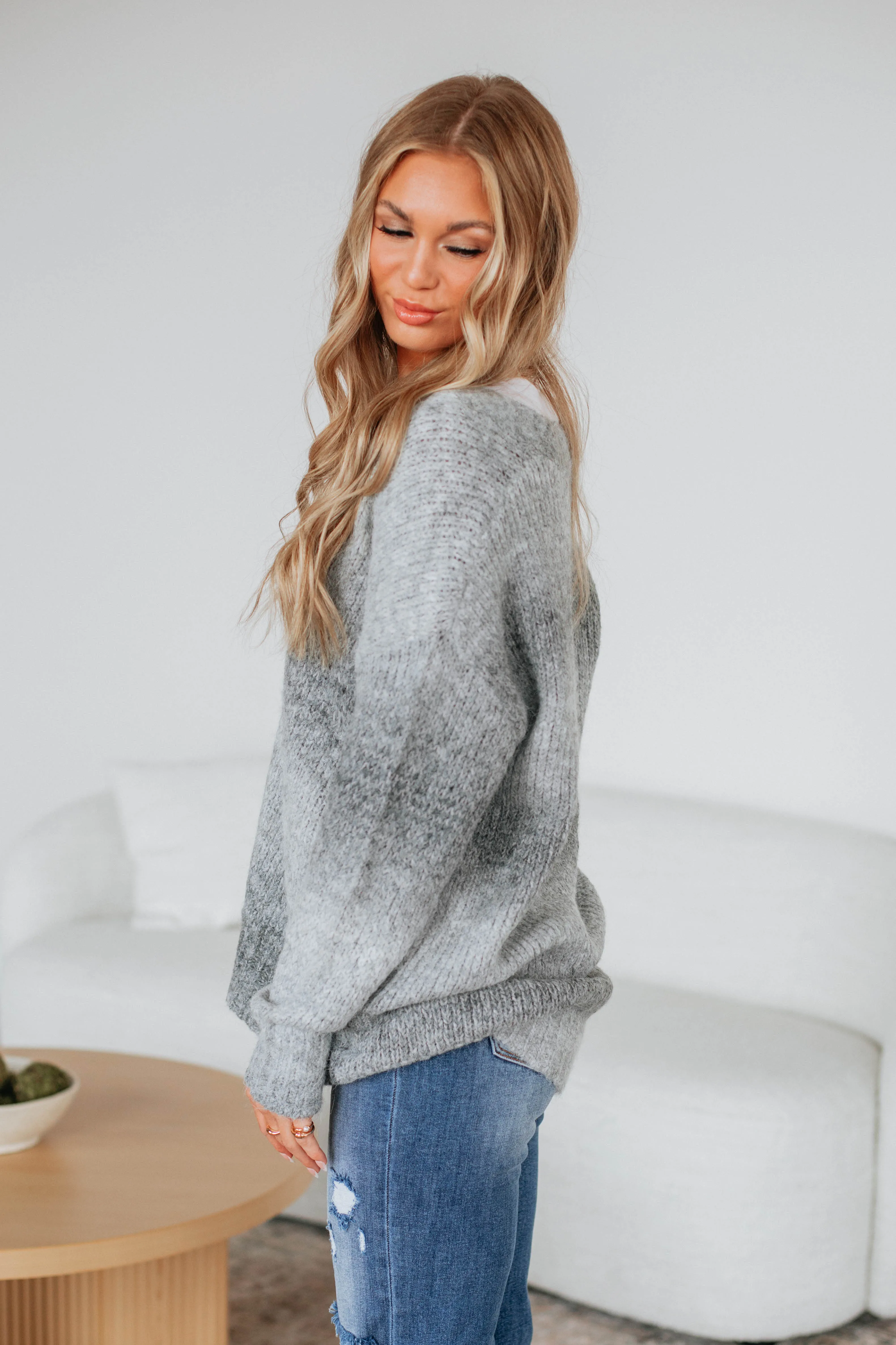 Elsie Knit Cardigan - Heather Grey