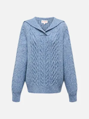 EP YAYING Navy Collar Knitted Sweater