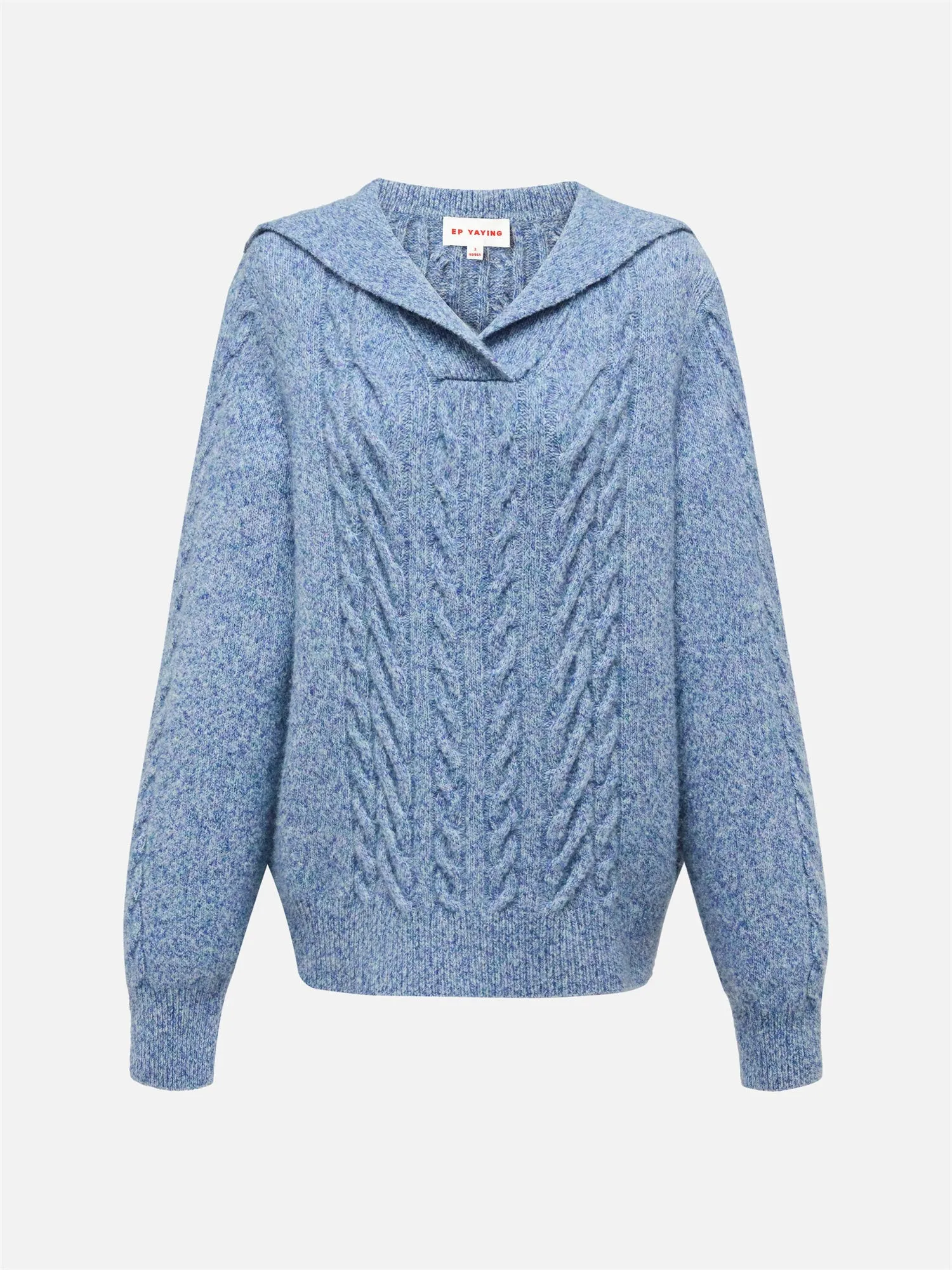 EP YAYING Navy Collar Knitted Sweater