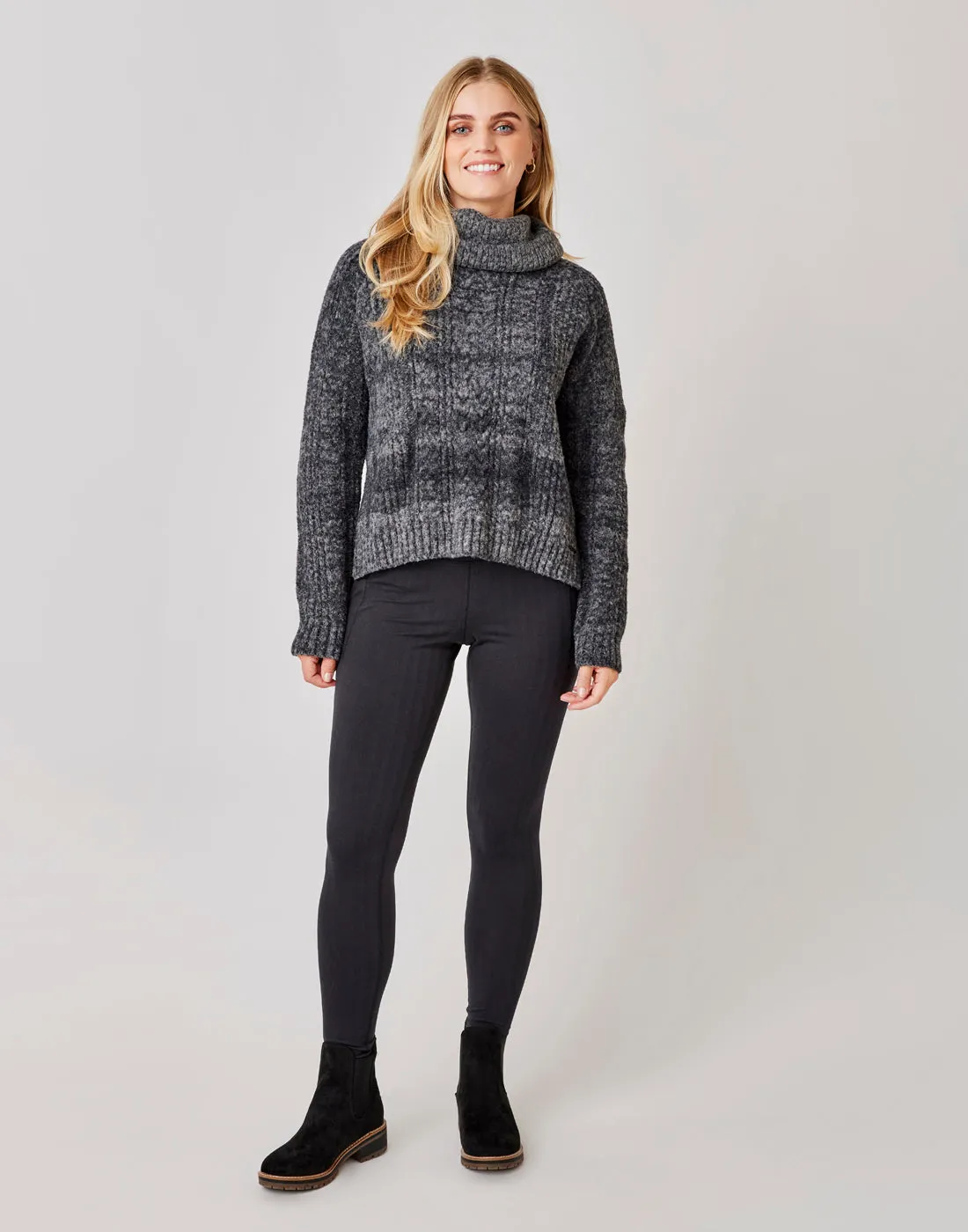 Field Sweater: Black Heather - FINAL SALE