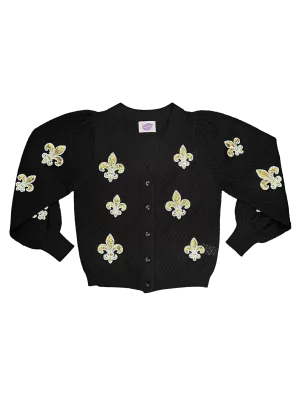 Fleur De Lis Puff Cardigan