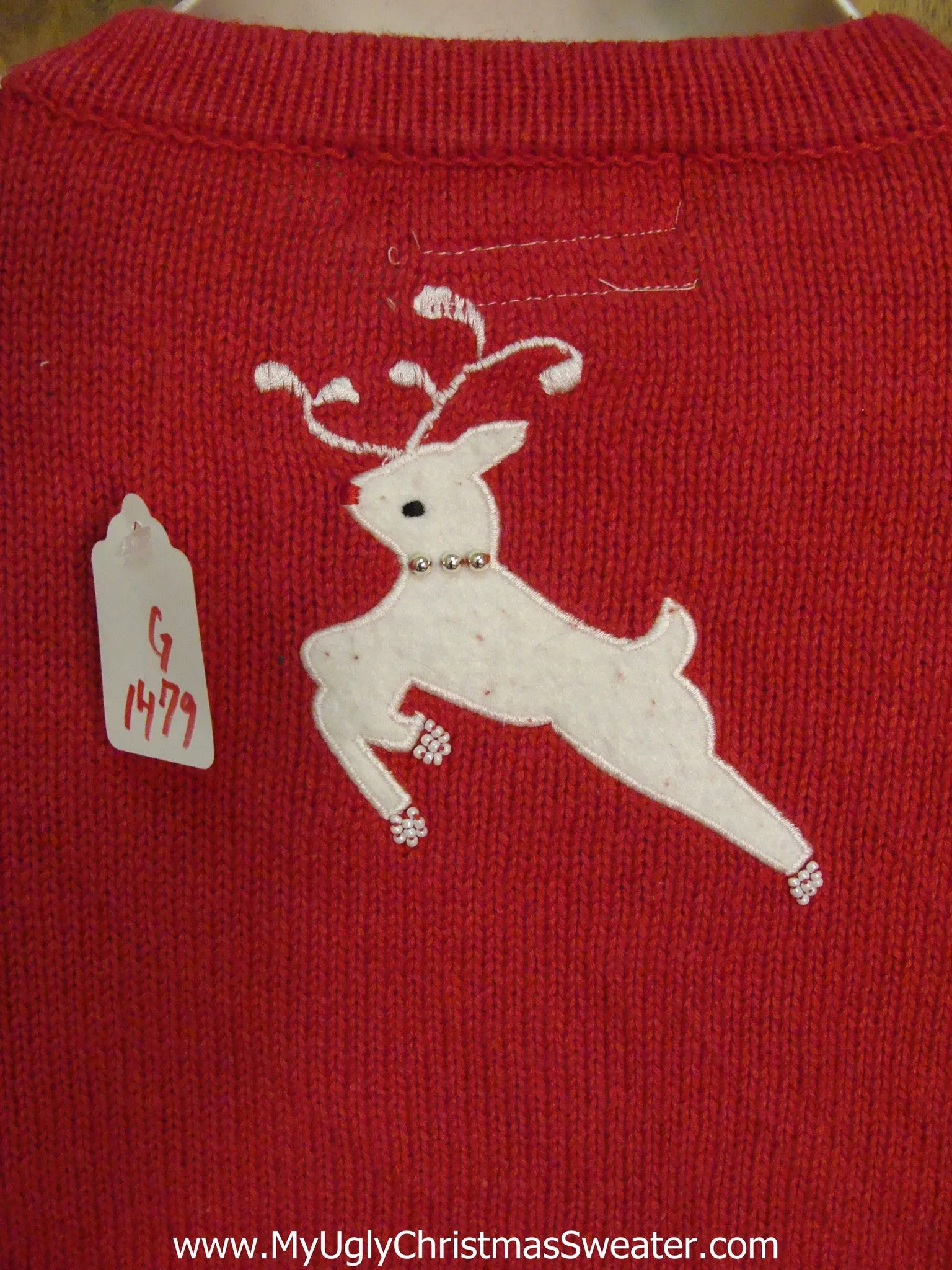 Flying Reindeer Light Up Ugly Xmas Sweater