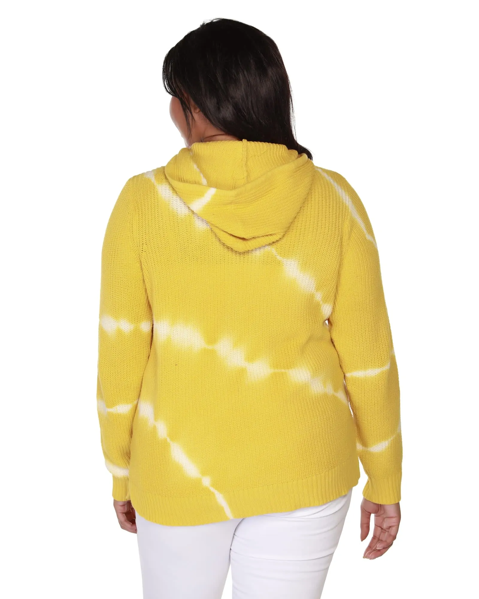 Gracie Hooded Tie-Dye Sweater | Honey Gold/White