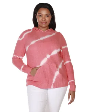 Gracie Hooded Tie-Dye Sweater | Teracotta/White