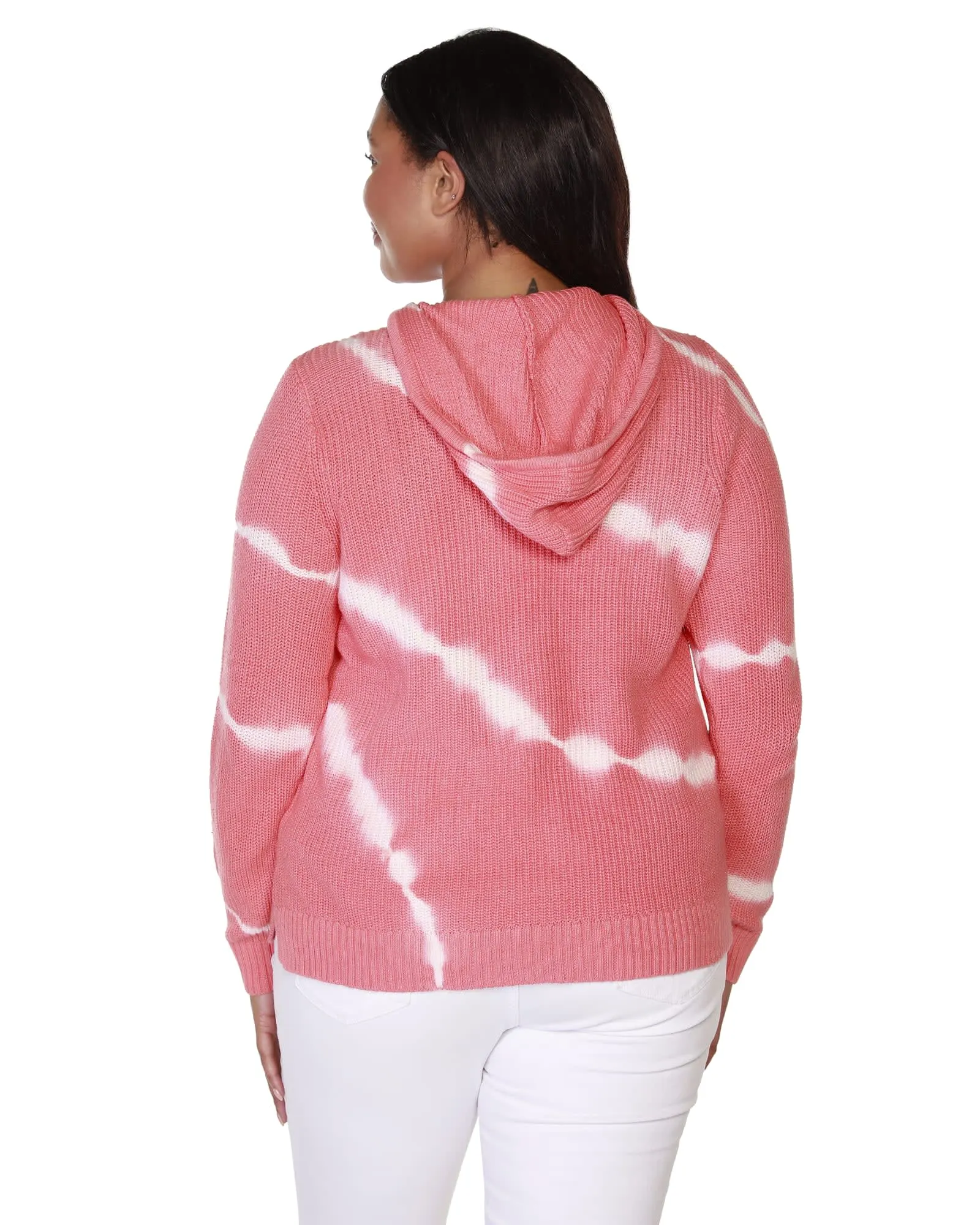 Gracie Hooded Tie-Dye Sweater | Teracotta/White