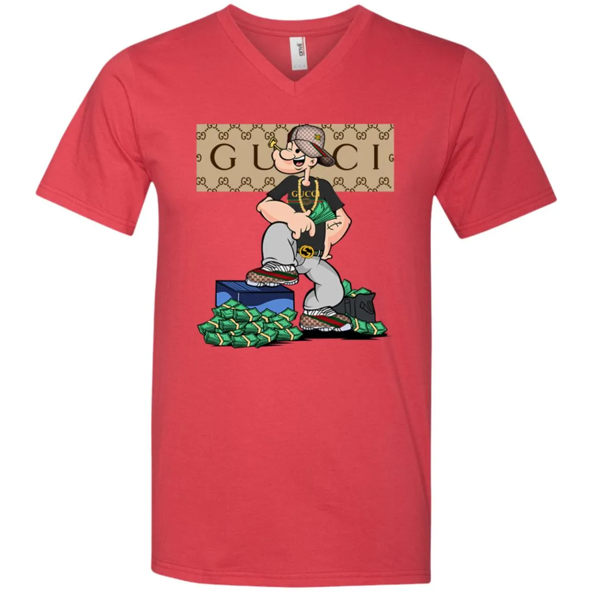 Gucci Cartoon T-shirt Men V-Neck T-Shirt