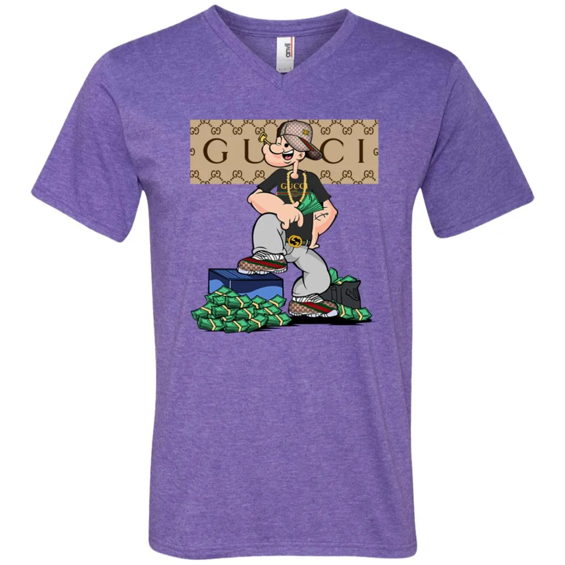 Gucci Cartoon T-shirt Men V-Neck T-Shirt