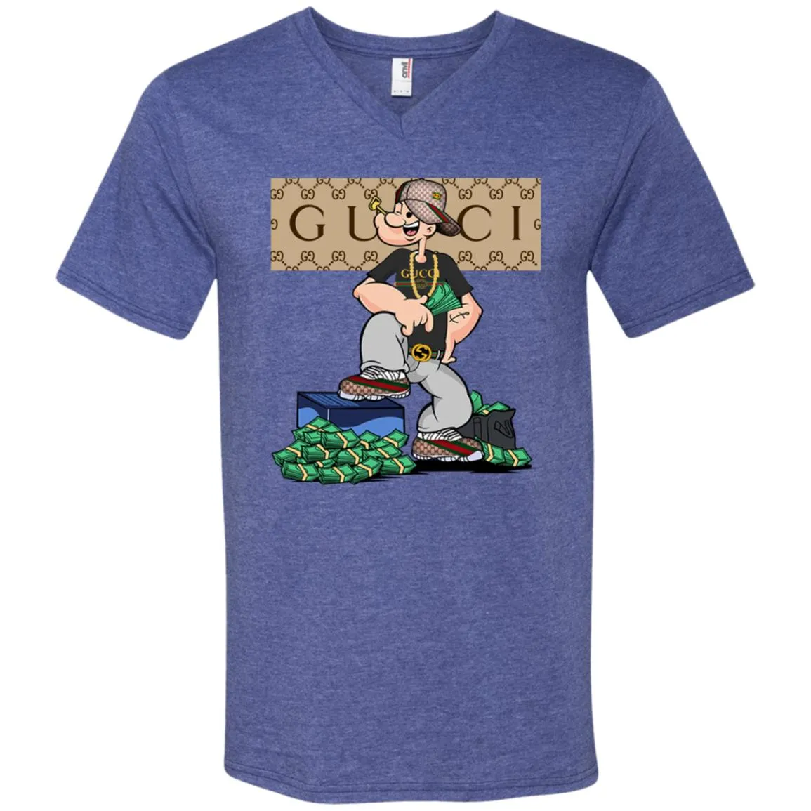 Gucci Cartoon T-shirt Men V-Neck T-Shirt