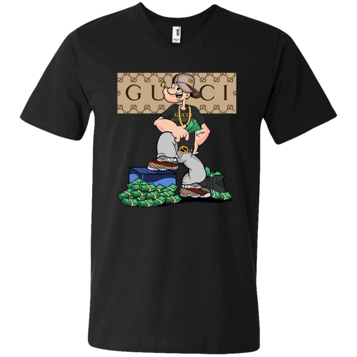 Gucci Cartoon T-shirt Men V-Neck T-Shirt