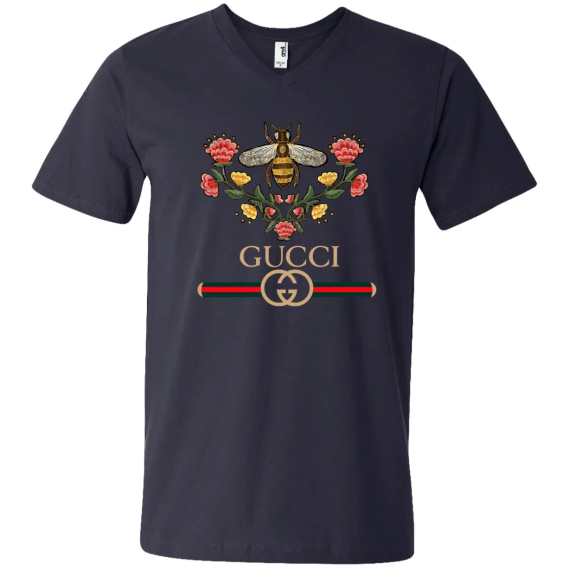 Gucci Logo T-shirt Men V-Neck T-Shirt