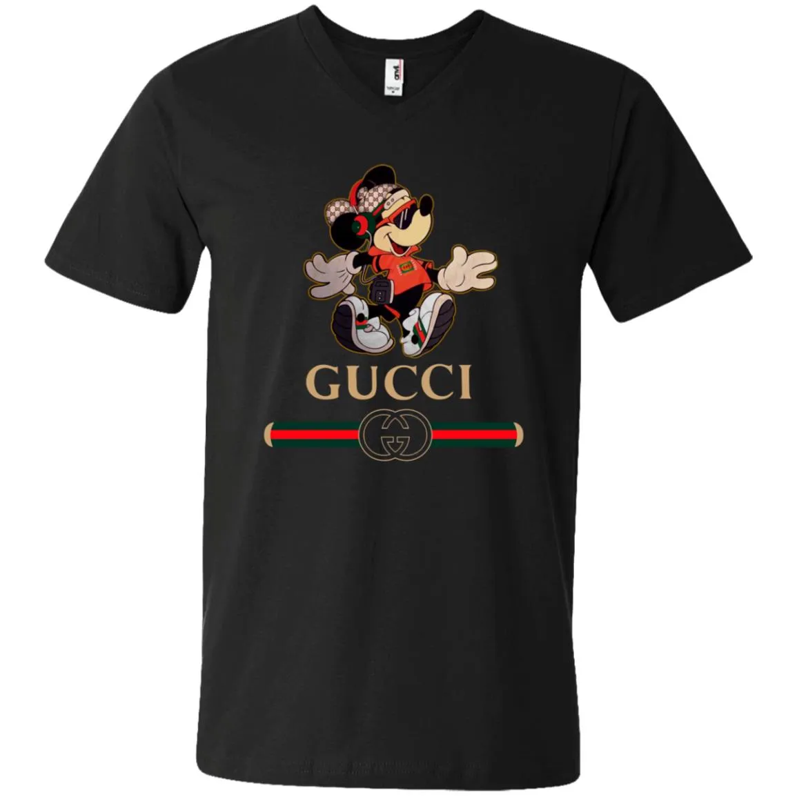 Gucci Mickey Fashion Stylelist Music T-shirt Men V-Neck T-Shirt