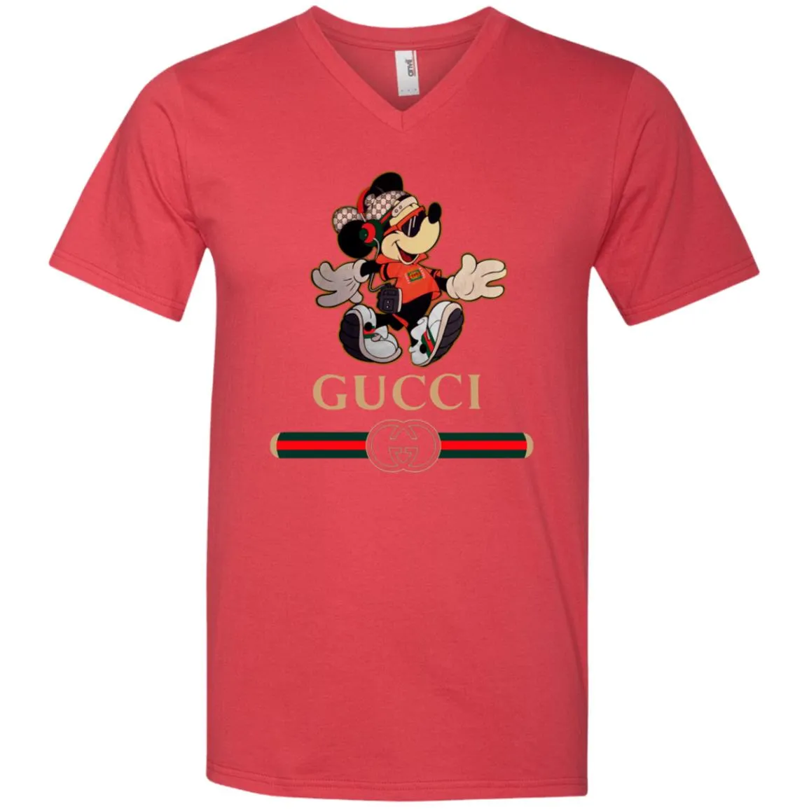 Gucci Mickey Fashion Stylelist Music T-shirt Men V-Neck T-Shirt