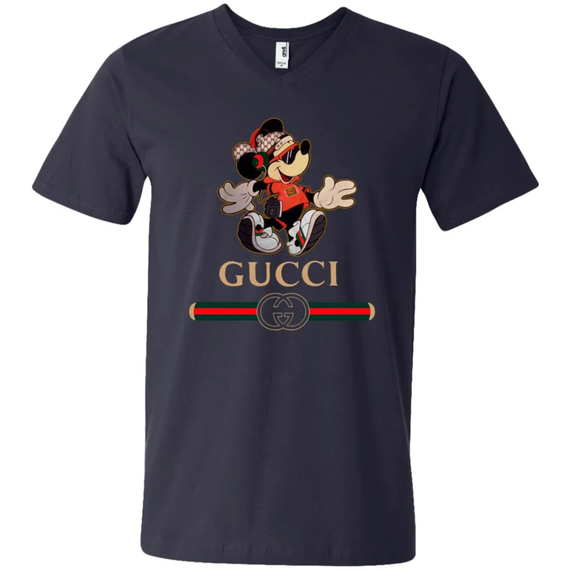 Gucci Mickey Fashion Stylelist Music T-shirt Men V-Neck T-Shirt