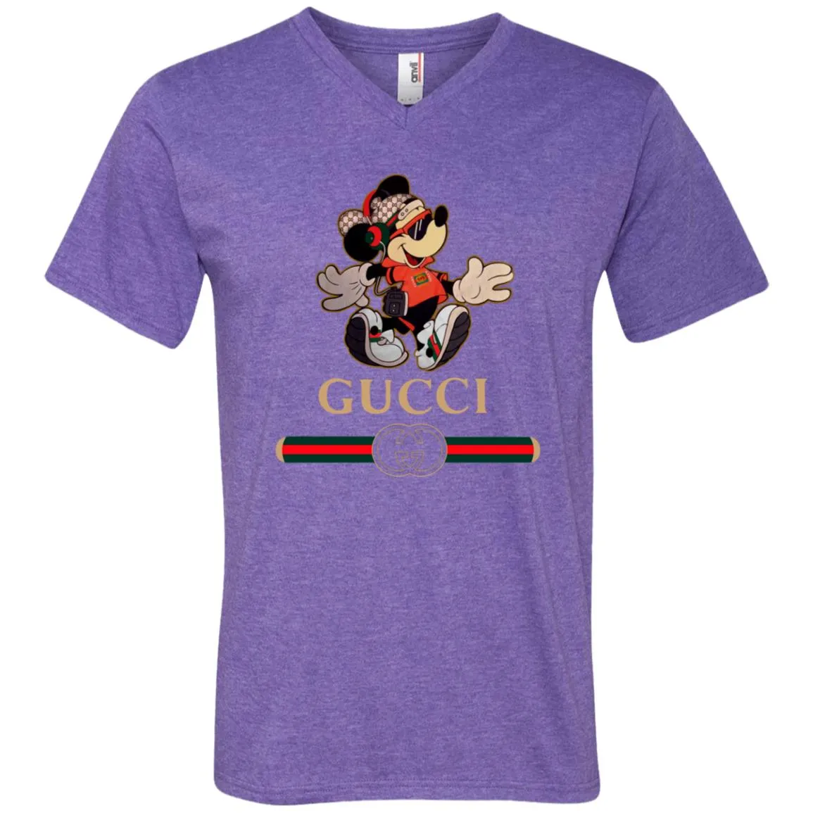 Gucci Mickey Fashion Stylelist Music T-shirt Men V-Neck T-Shirt